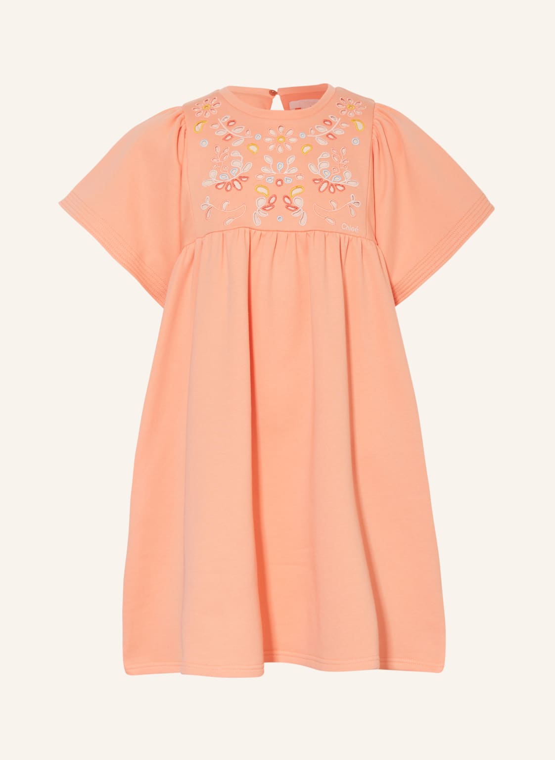 Image of Chloé Sweatkleid Mit Lochspitze orange