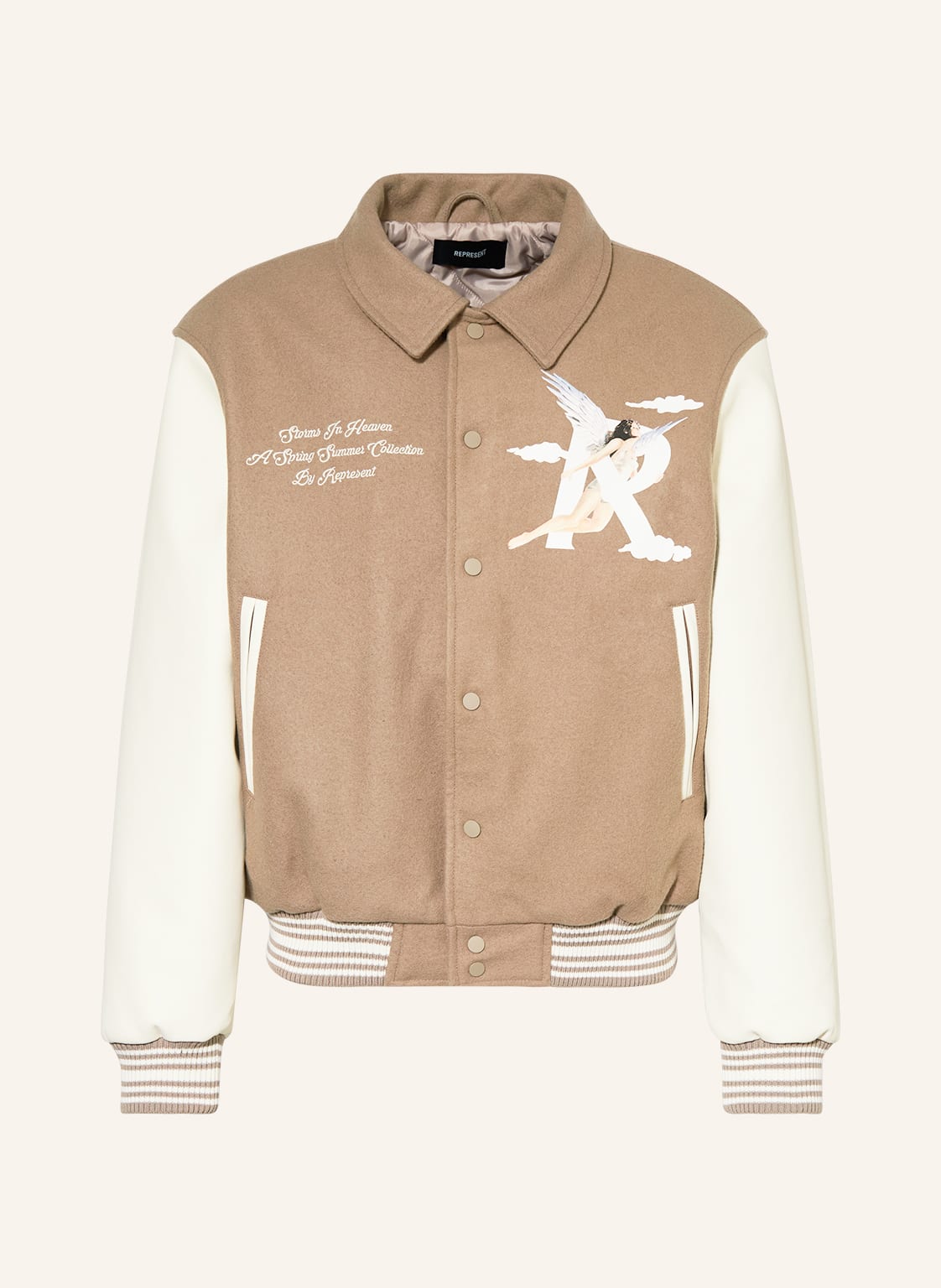 Image of Represent Blouson Im Materialmix braun