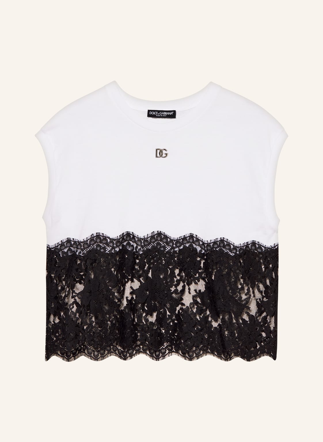 Image of Dolce & Gabbana Top Mit Spitze weiss