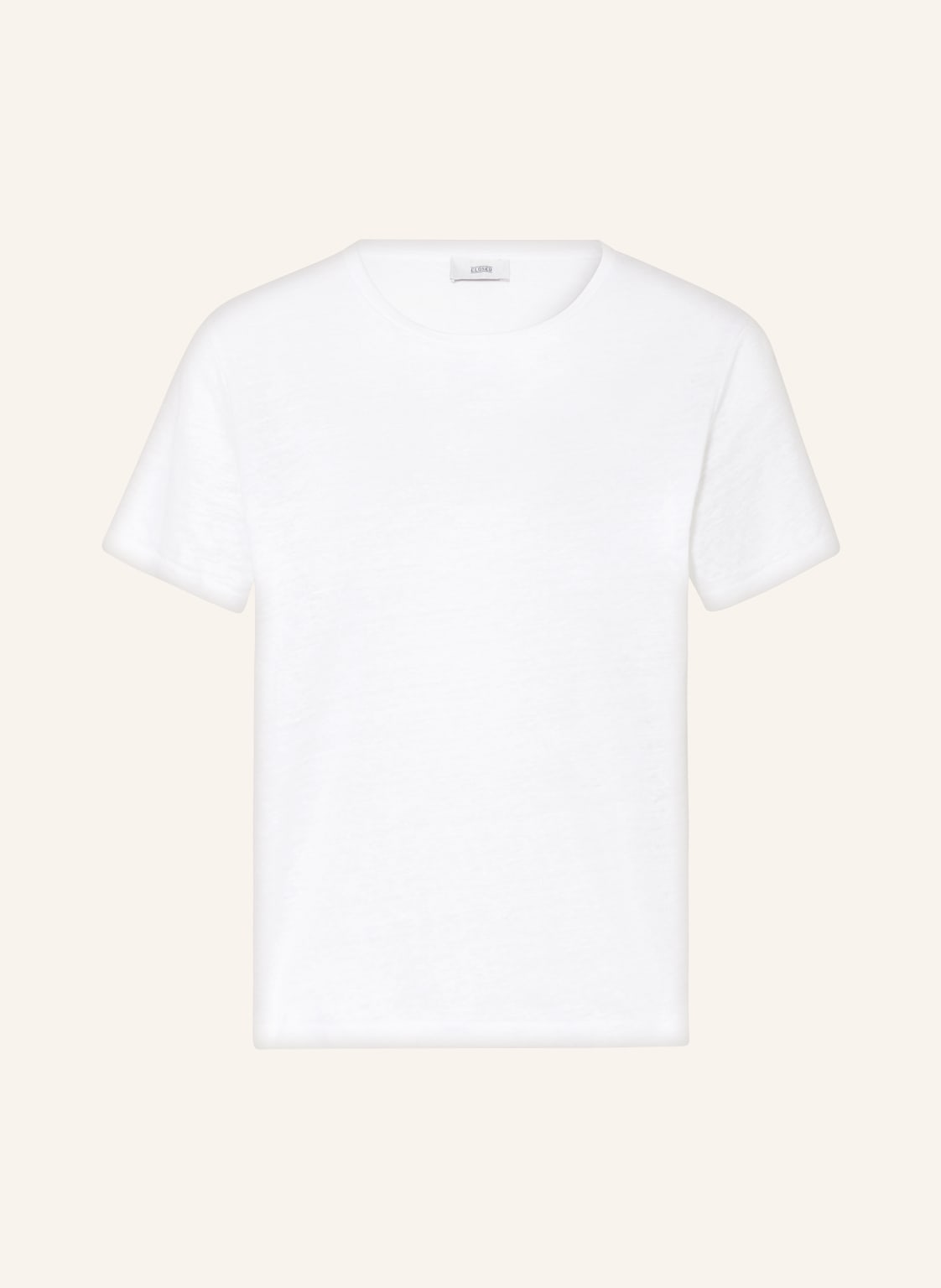 Image of Closed T-Shirt Aus Leinen weiss