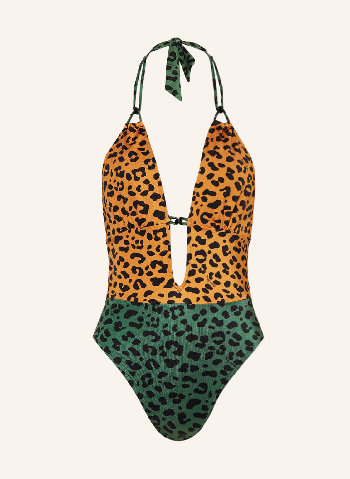 Image of Andres Sarda Neckholder-Badeanzug Norma Mit Schmucksteinen gruen