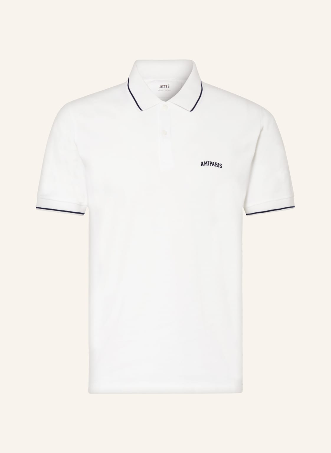 Image of Ami Paris Piqué-Poloshirt weiss