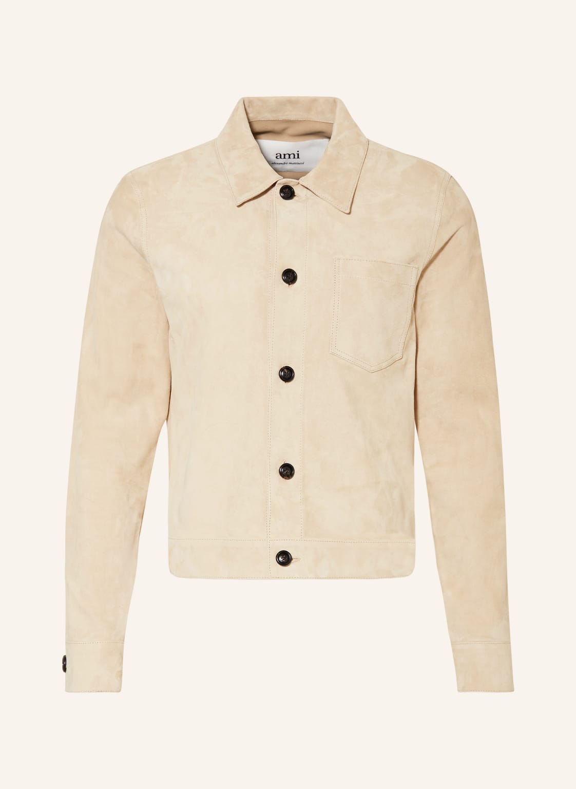 Image of Ami Paris Leder-Overjacket beige