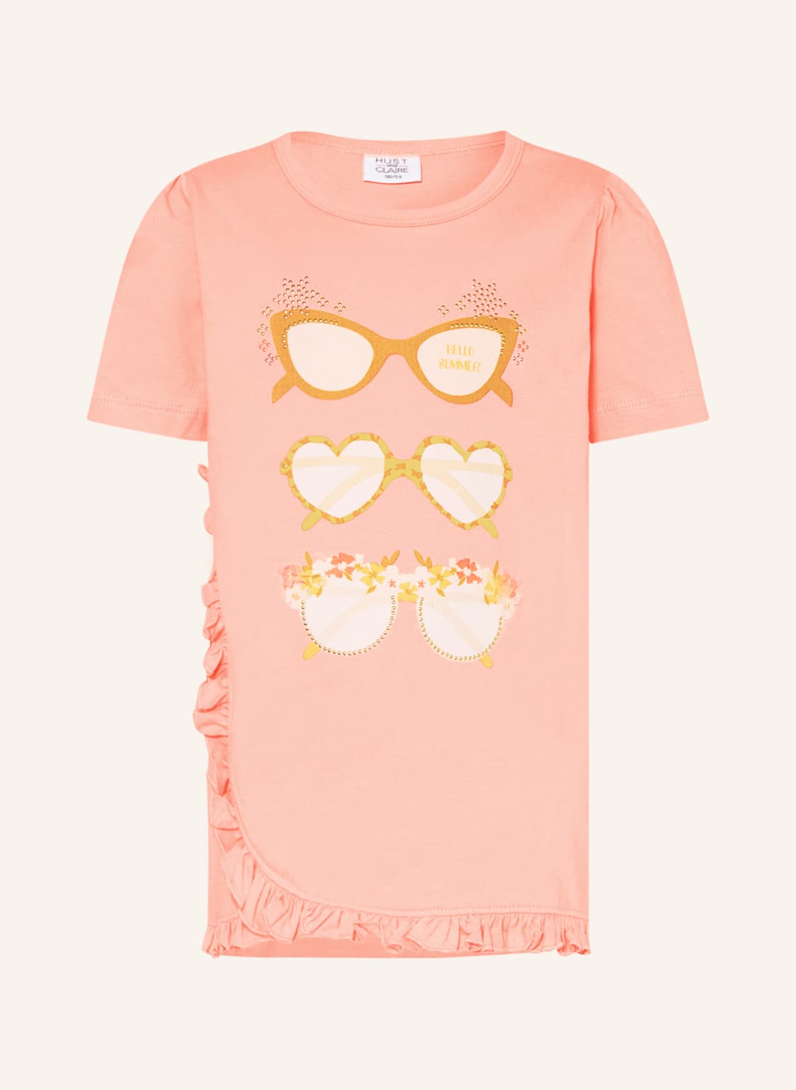 Image of Hust And Claire T-Shirt Artina Mit Schmucksteinen orange