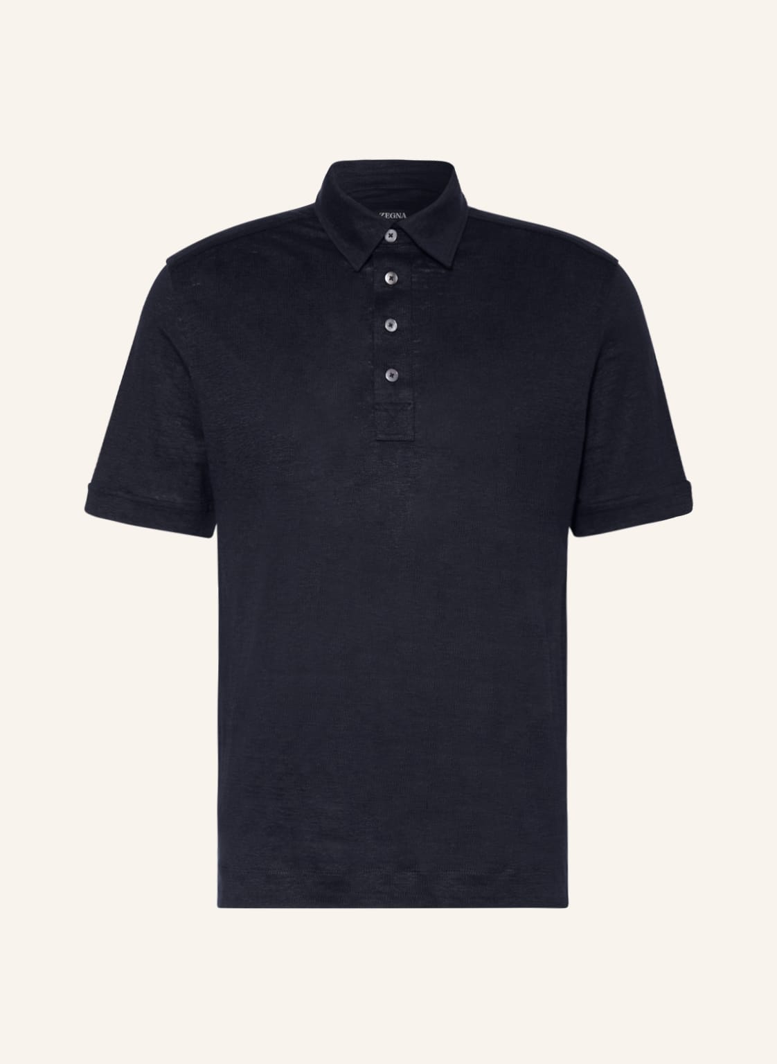 Image of Zegna Leinen-Poloshirt Regular Fit blau