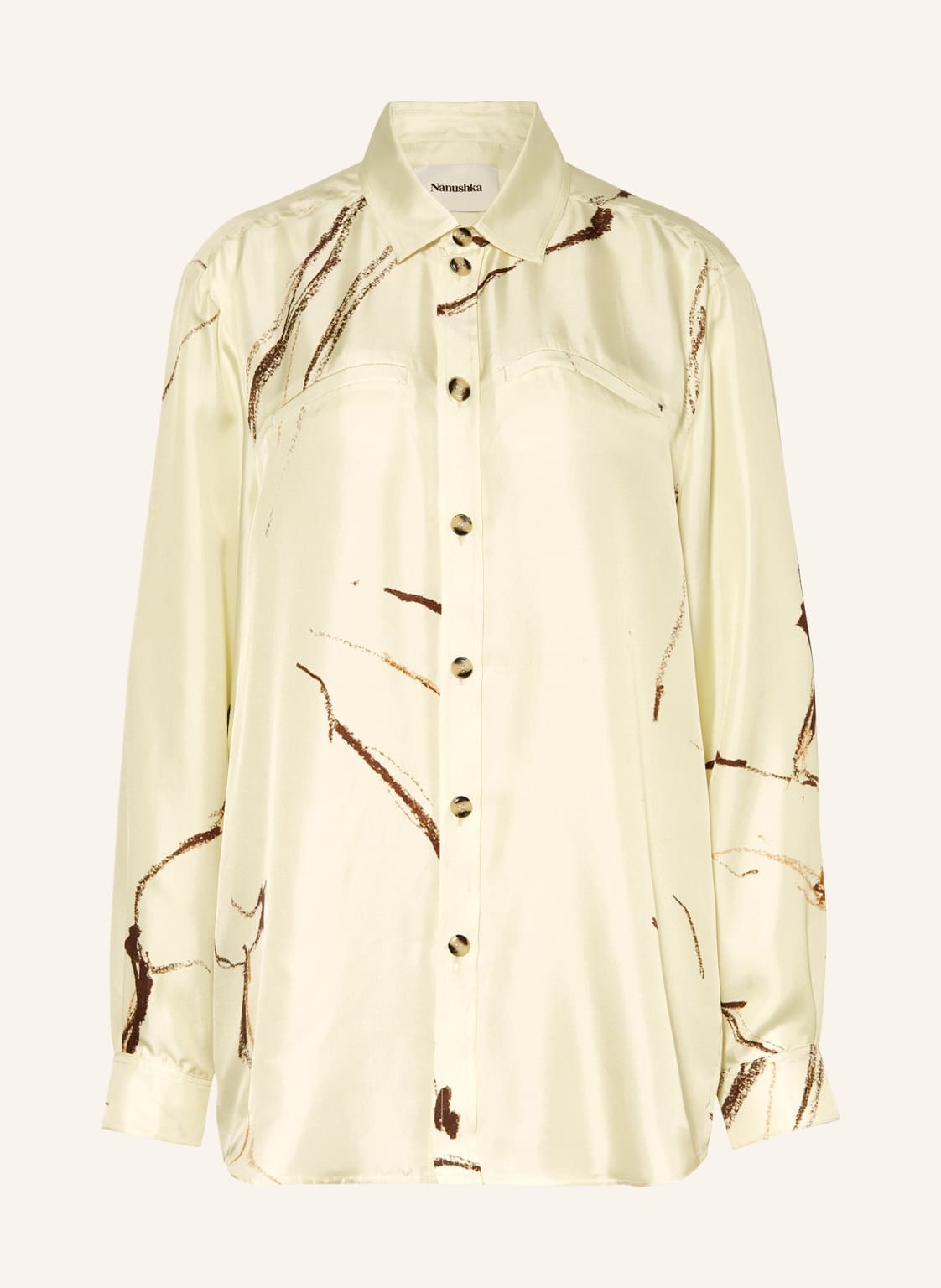 Image of Nanushka Hemdbluse Sabrin Aus Seide beige