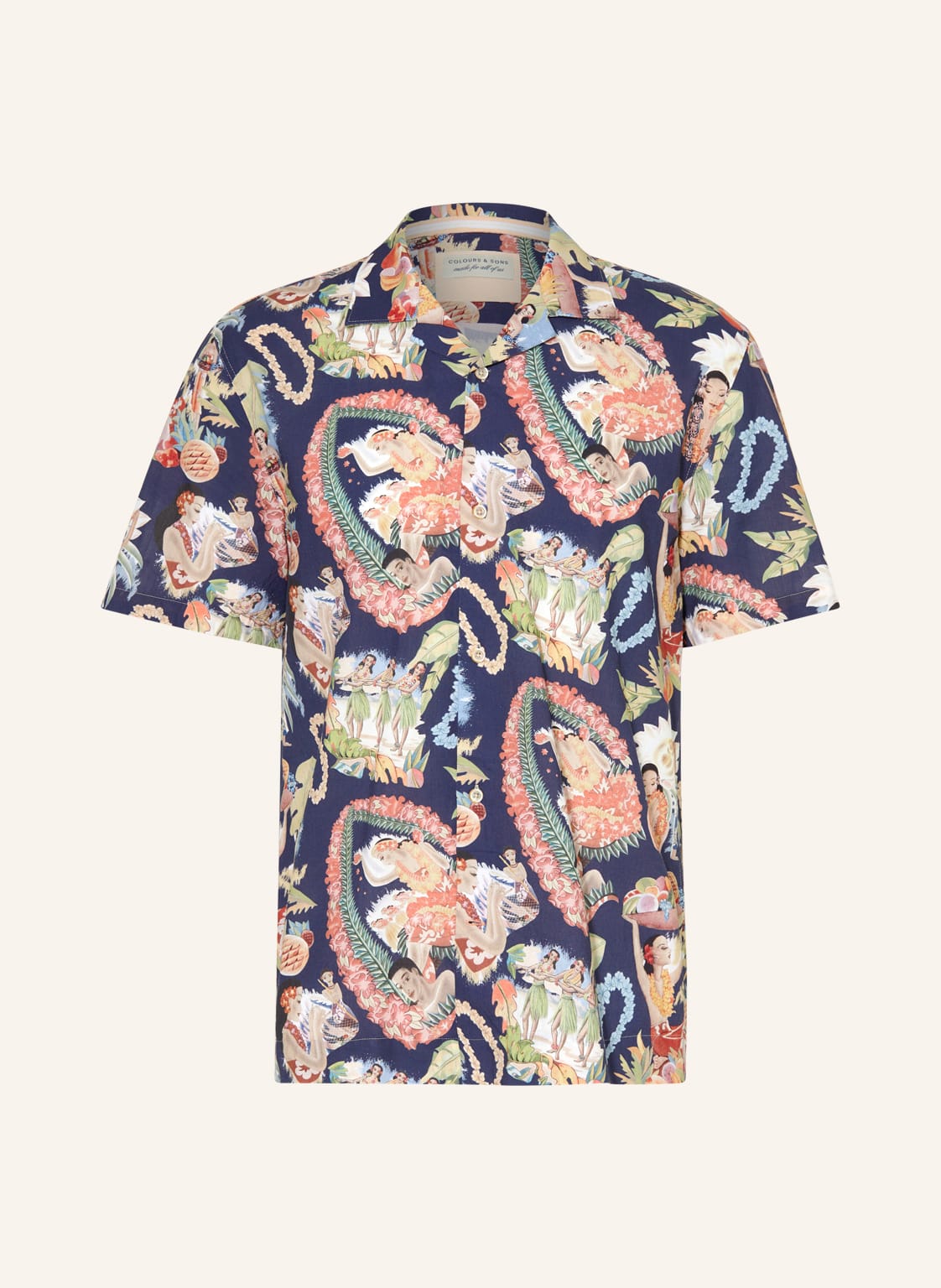 Image of Colours & Sons Resorthemd Comfort Fit blau