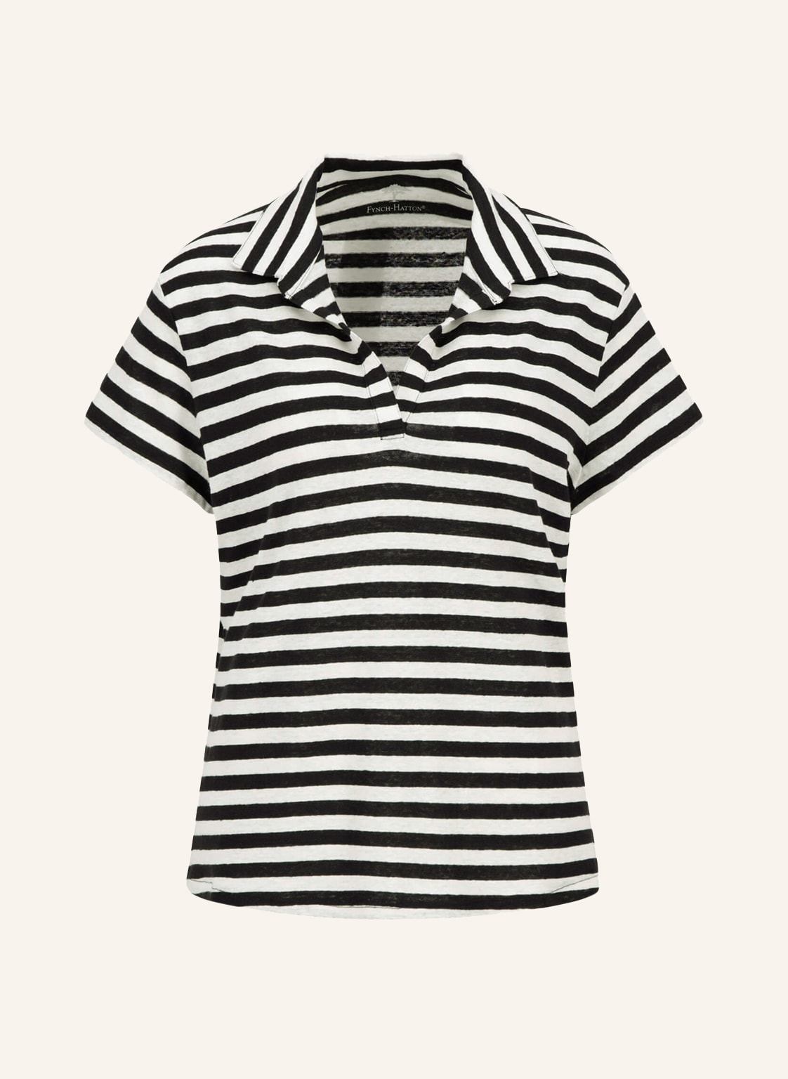 Image of Fynch-Hatton T-Shirt Mit Leinen weiss