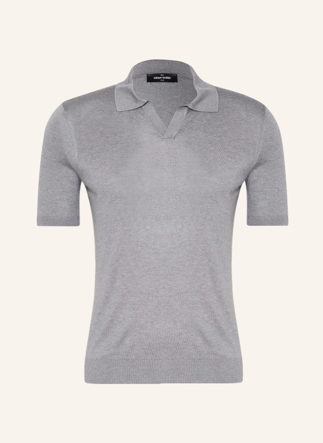 Image of Gran Sasso Strick-Poloshirt Aus Seide grau