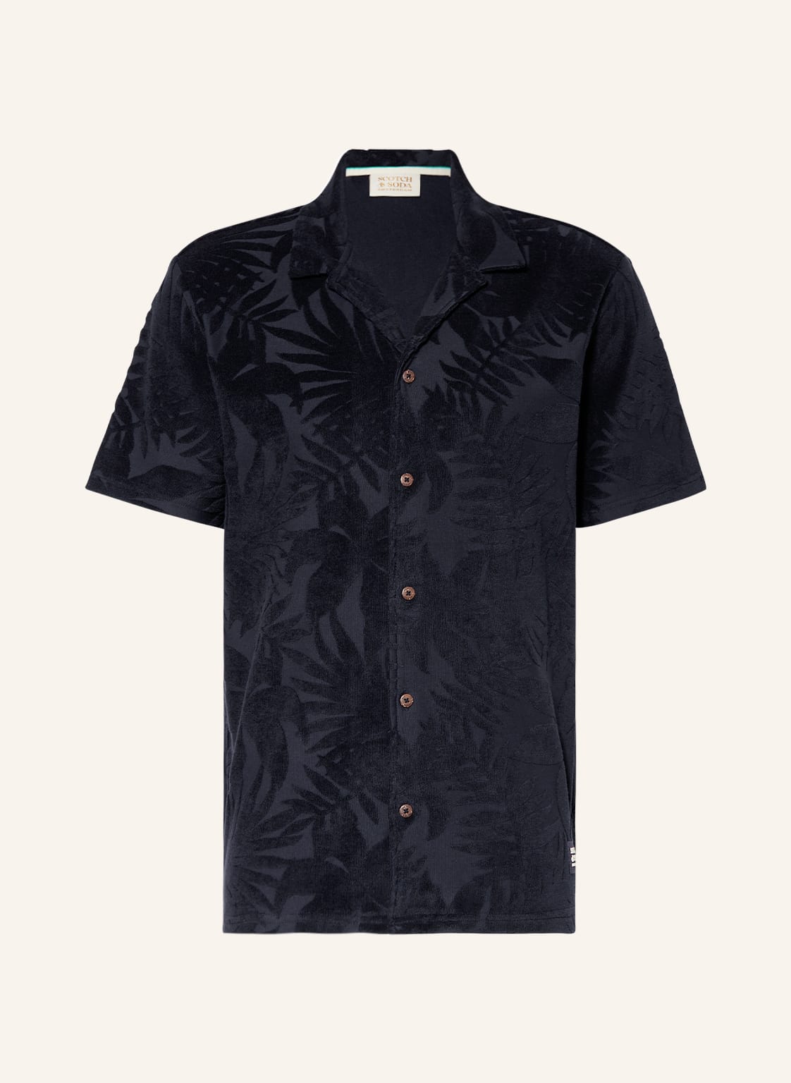 Image of Scotch & Soda Resorthemd Terry Comfort Fit Aus Jacquard blau