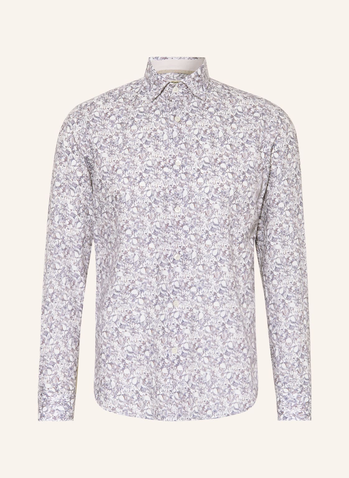 Image of Fil Noir Hemd Treviso Shaped Fit Mit Leinen blau