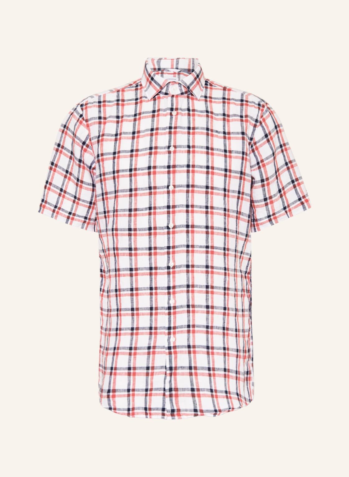 Image of Seidensticker Kurzarm-Hemd Regular Fit Aus Leinen rot