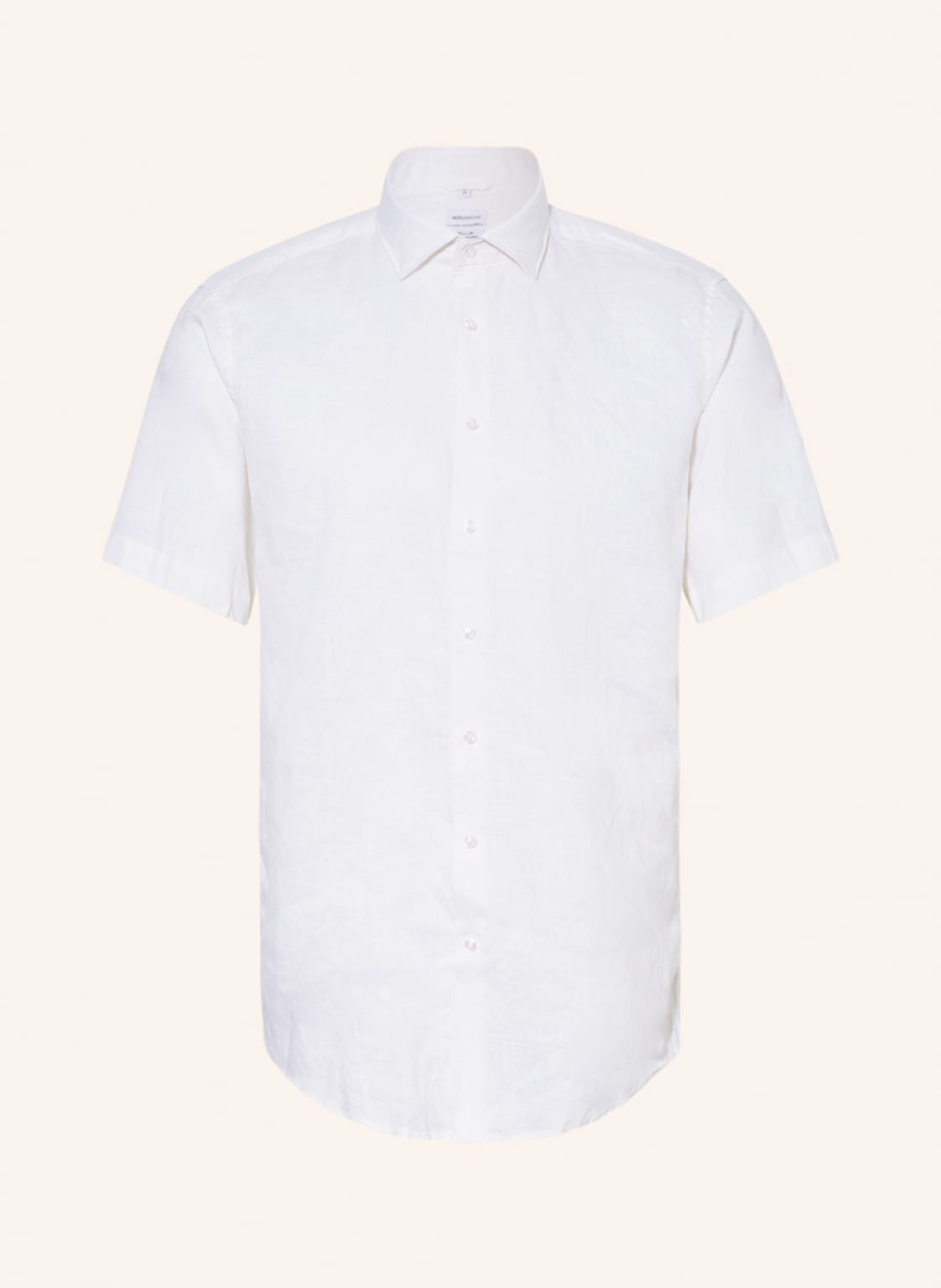 Image of Seidensticker Kurzarm-Hemd Regular Fit Aus Leinen weiss