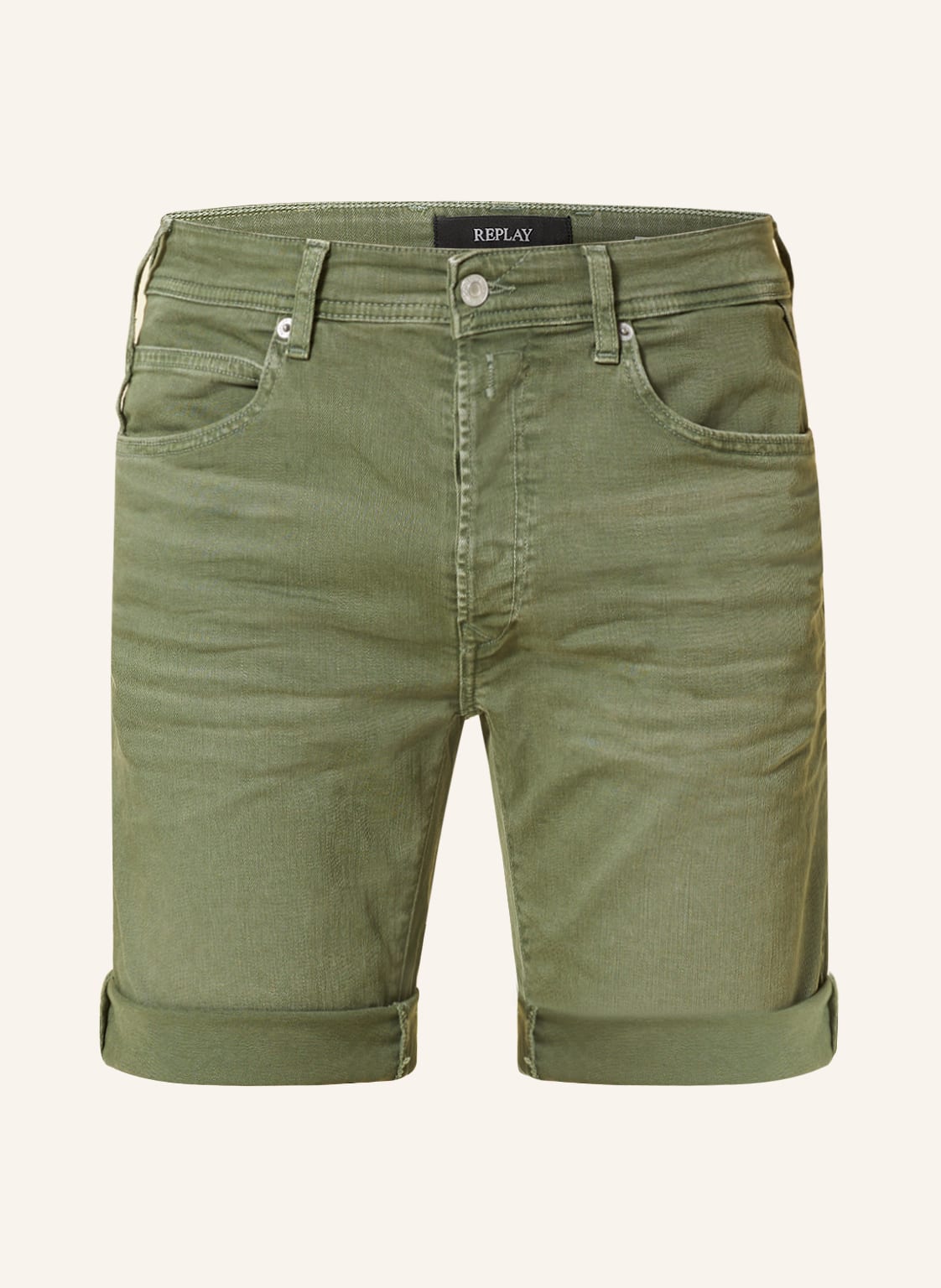 Image of Replay Jeansshorts Tapered Fit gruen