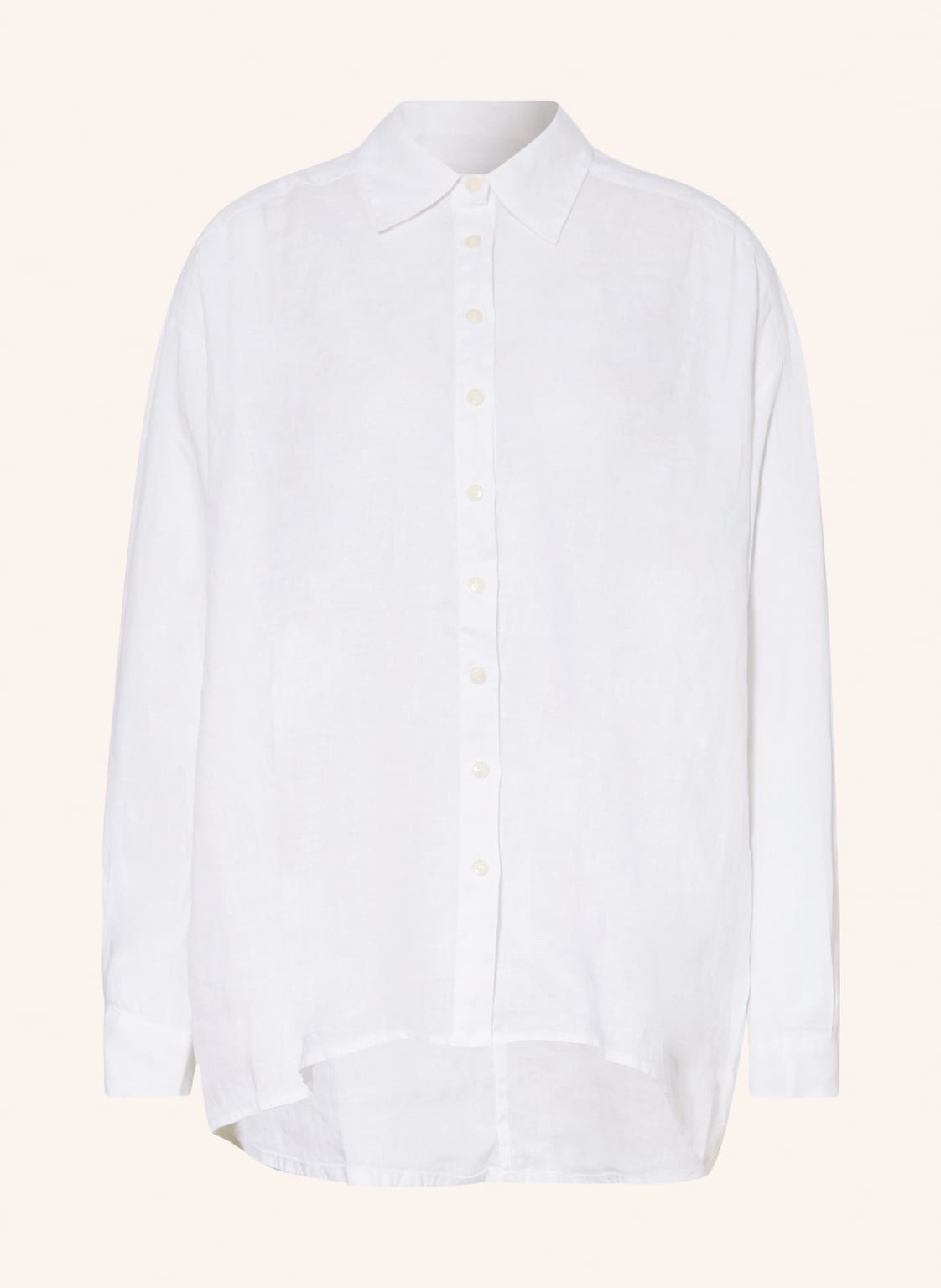 Image of Ottod'ame Oversized-Hemdbluse Aus Leinen weiss