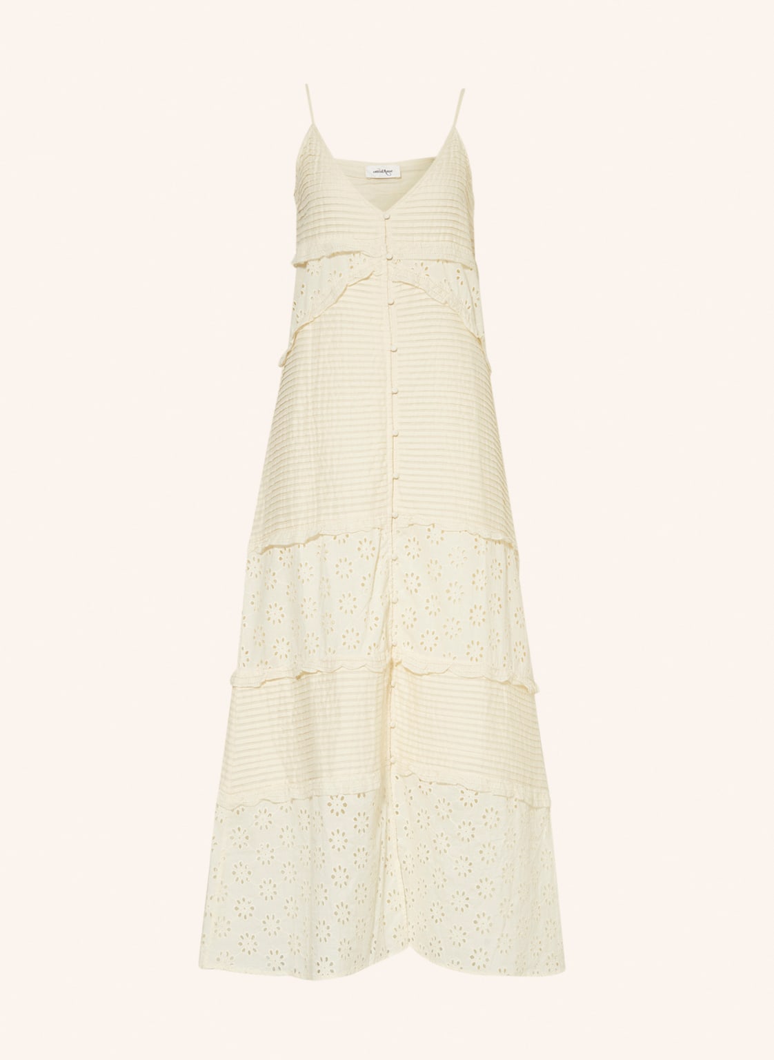 Image of Ottod'ame Hemdblusenkleid Mit Lochspitze gelb