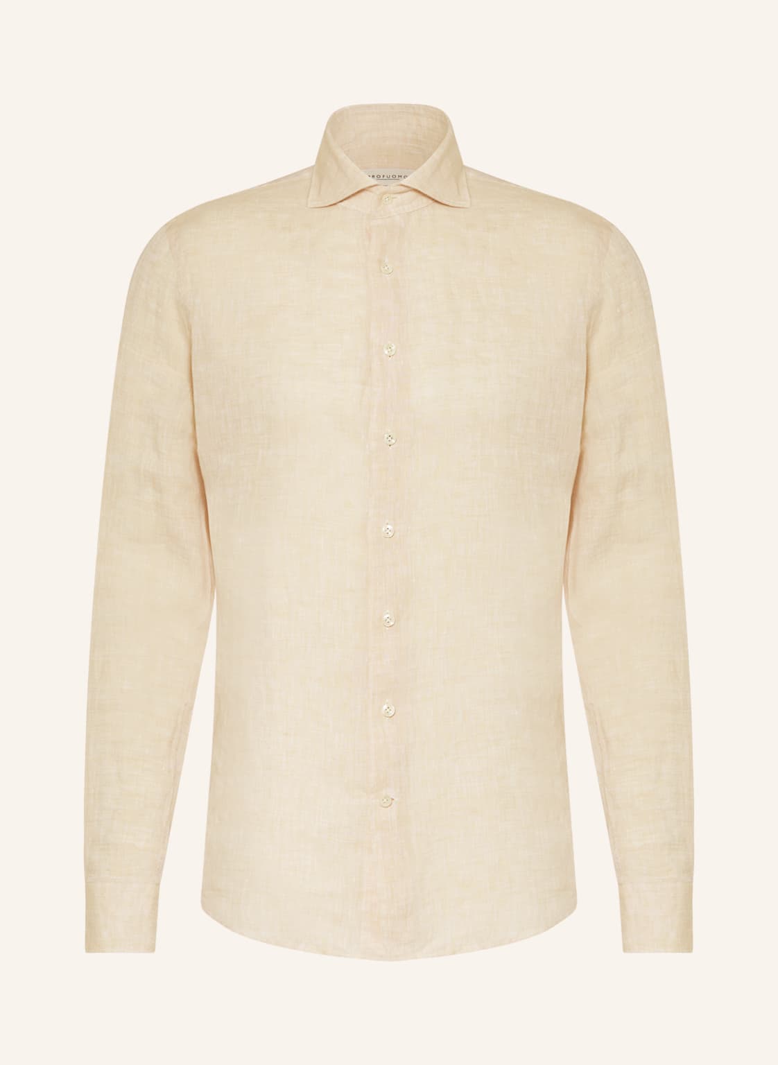 Image of Profuomo Leinenhemd Slim Fit beige