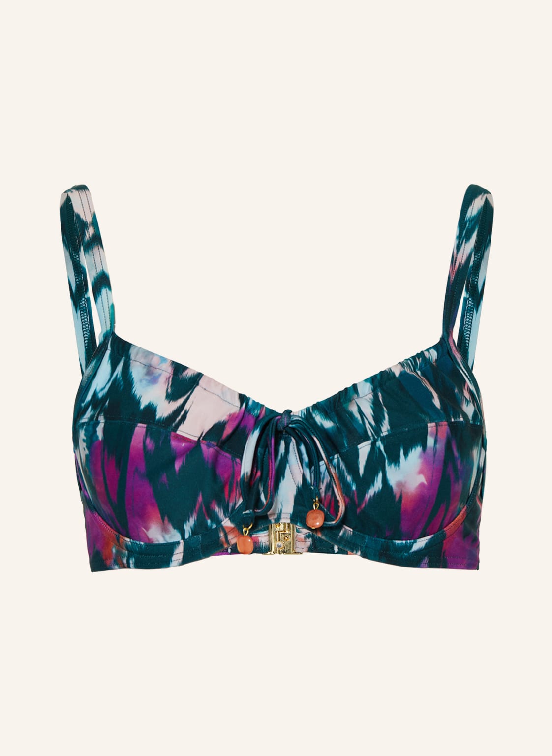 Image of Cyell Bügel-Bikini-Top Ikat Teal gruen