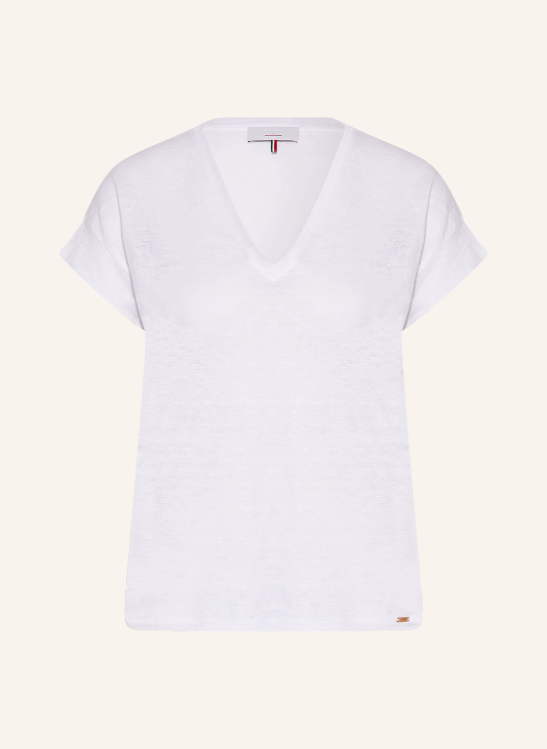 Image of Cinque T-Shirt Citicki Aus Leinen weiss