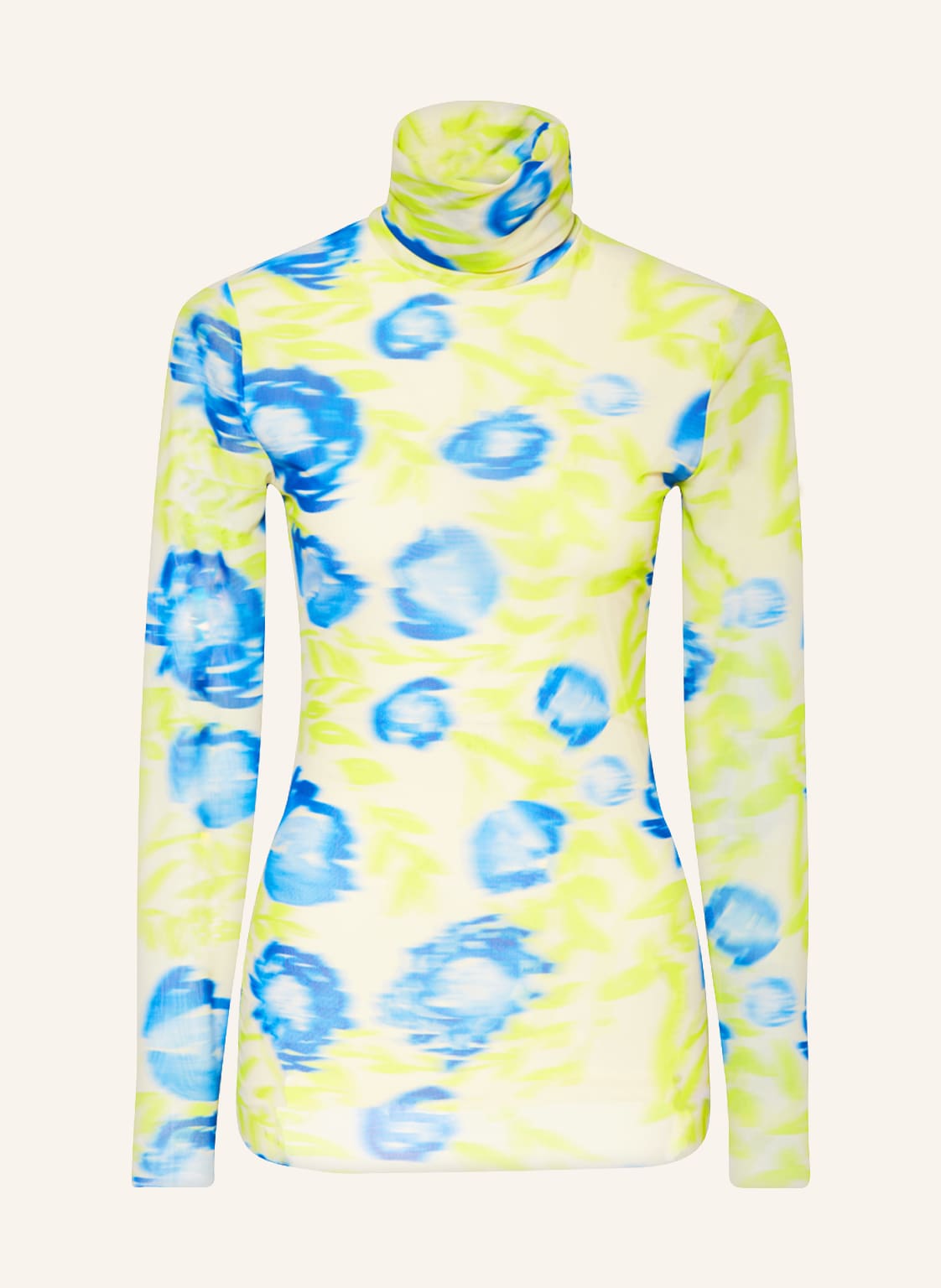 Image of Ganni Rollkragenshirt Aus Mesh gruen