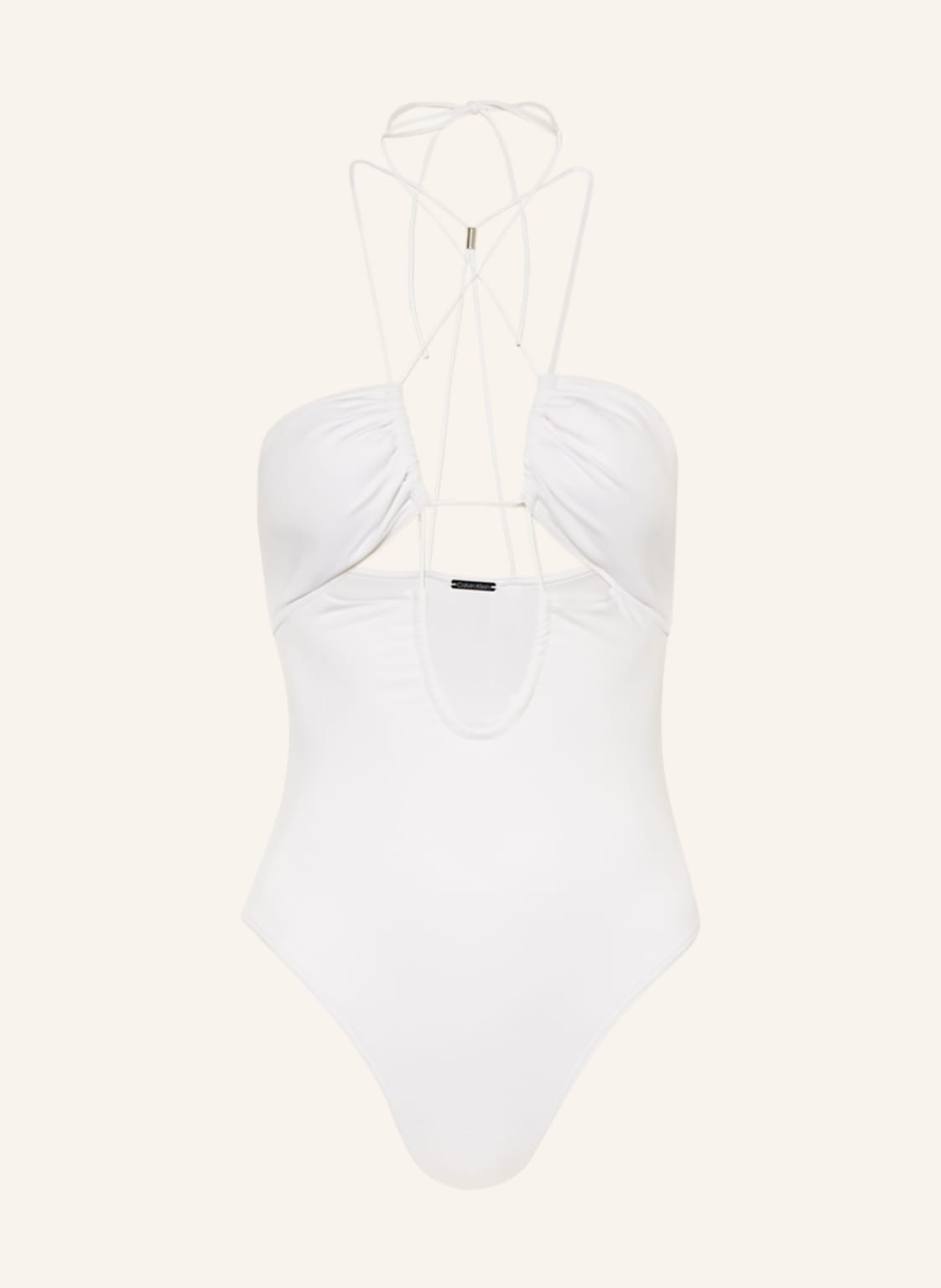 Image of Calvin Klein Neckholder-Badeanzug Multi Ties weiss