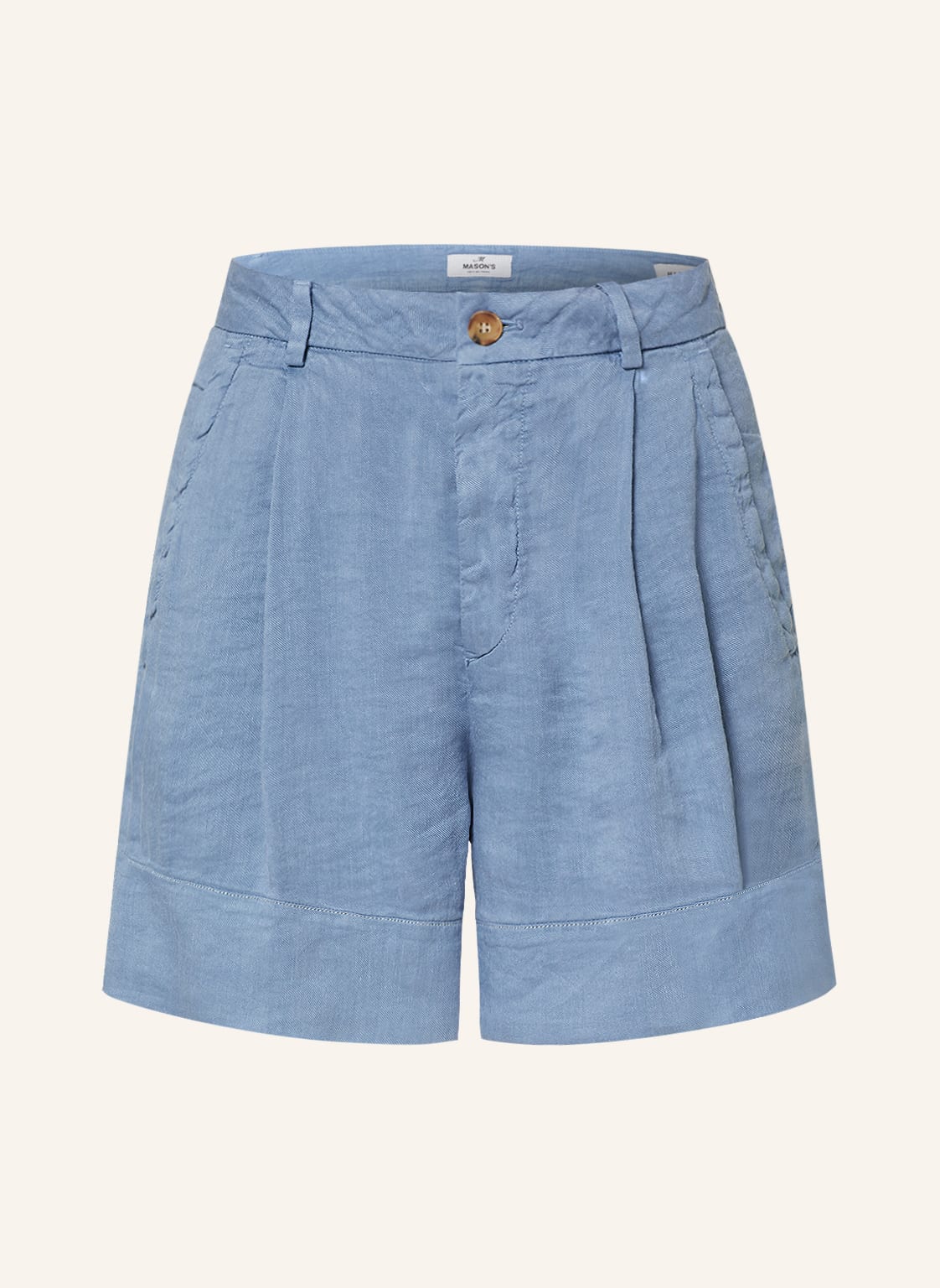 Image of Mason's Shorts Mit Leinen blau