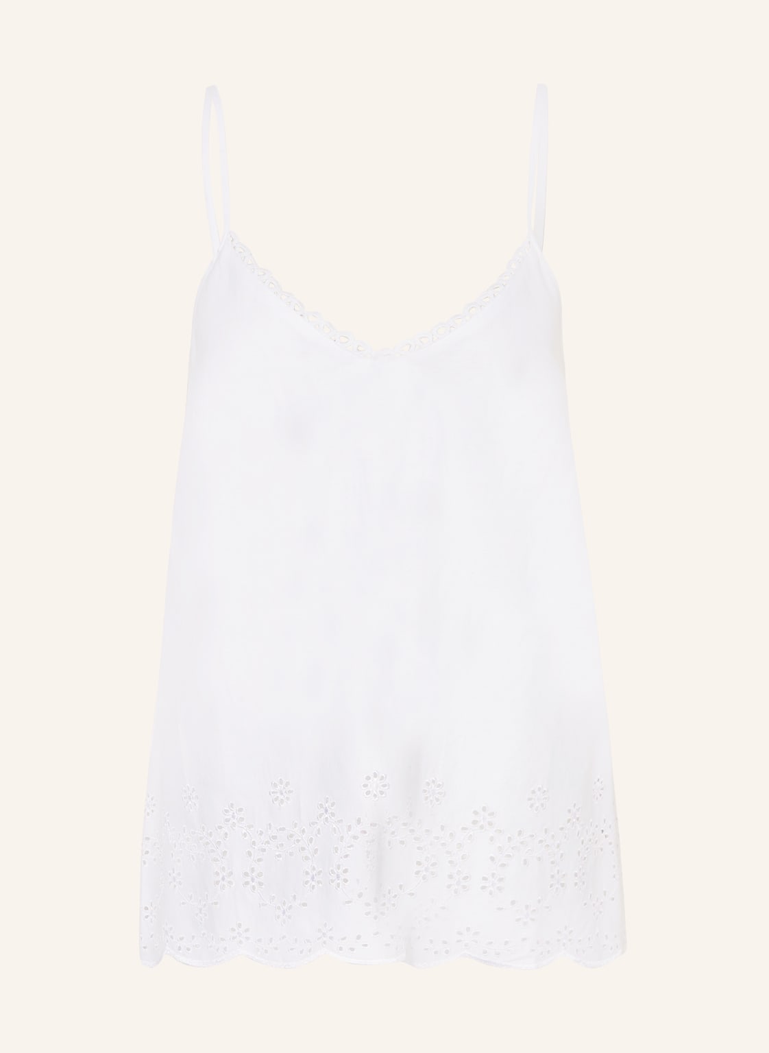 Image of Cyberjammies Schlaftop Saskia Mit Lochstickereien weiss