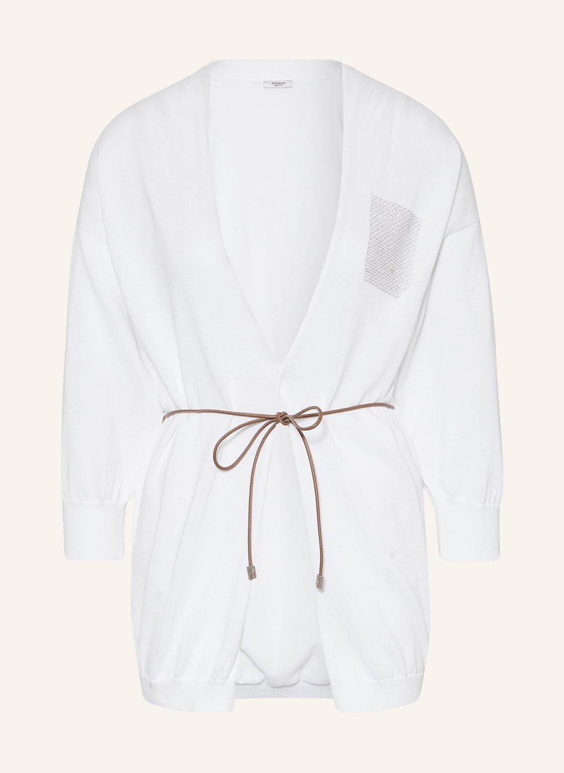 Image of Peserico Strickhülle Mit Schmuckperlen weiss