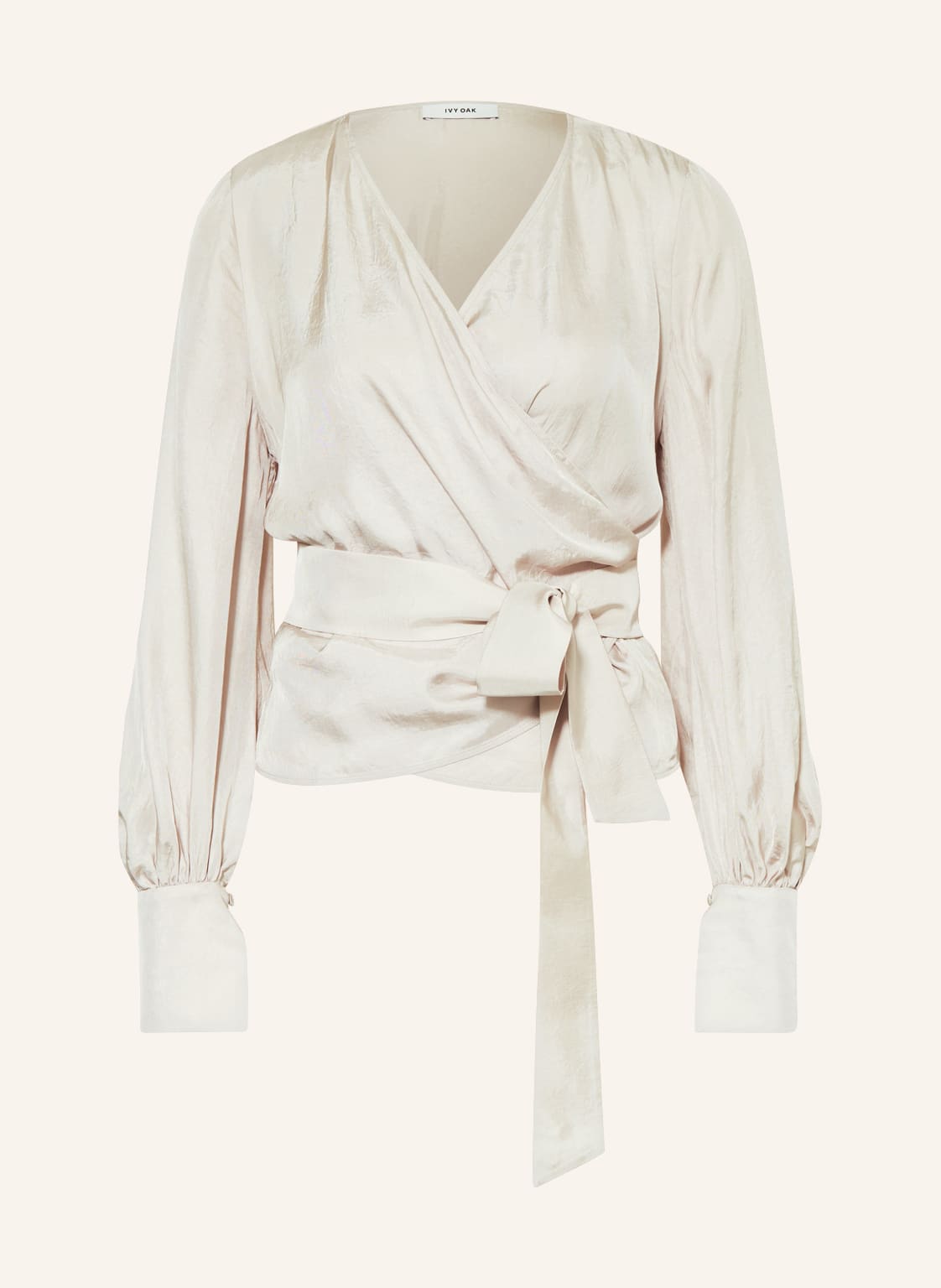 Image of Ivy Oak Wickelbluse Eloise Aus Satin beige