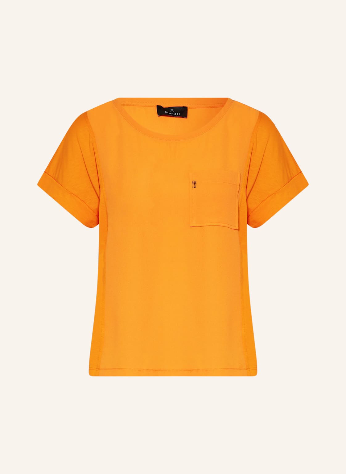 Image of Monari T-Shirt Im Materialmix orange