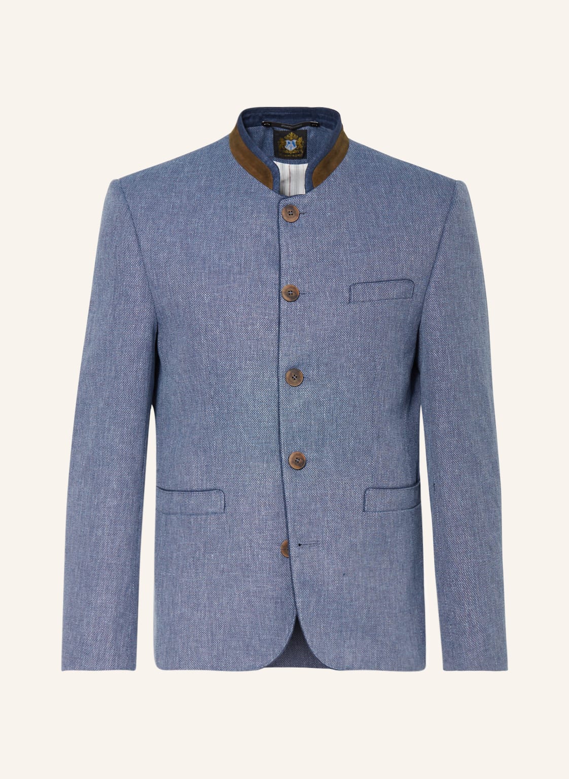 Image of Hammerschmid Janker Slim Fit Mit Leinen blau