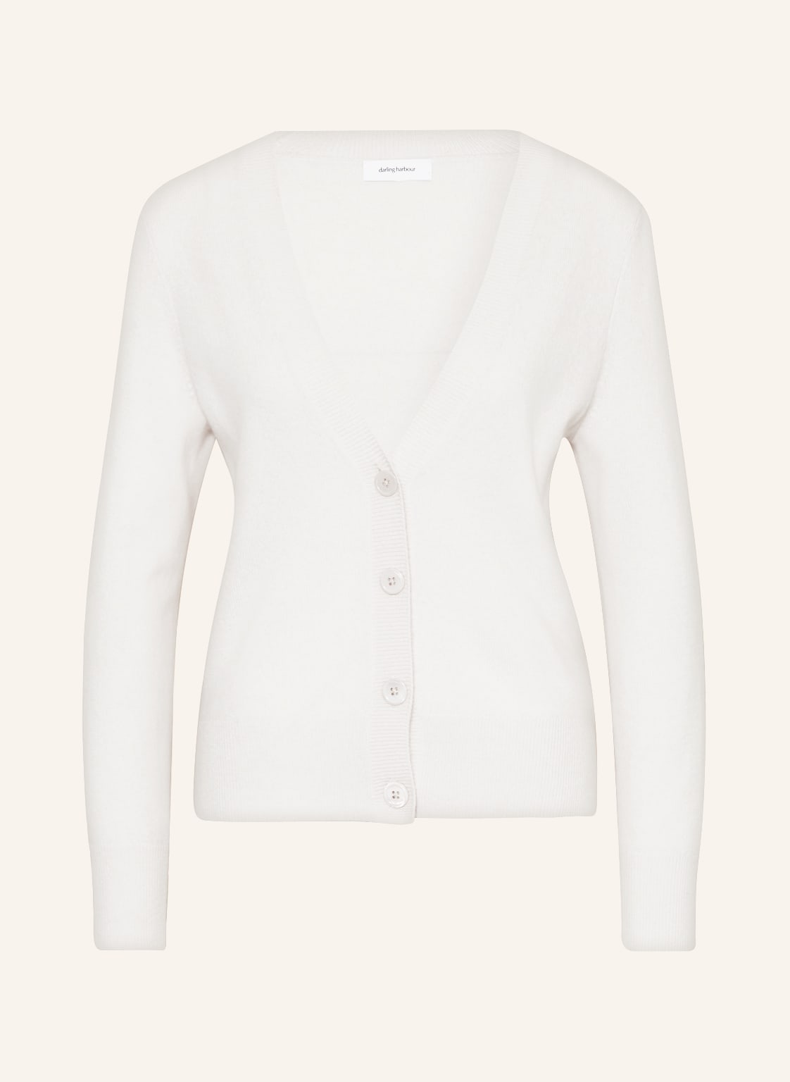 Image of Darling Harbour Strickjacke Aus Cashmere weiss