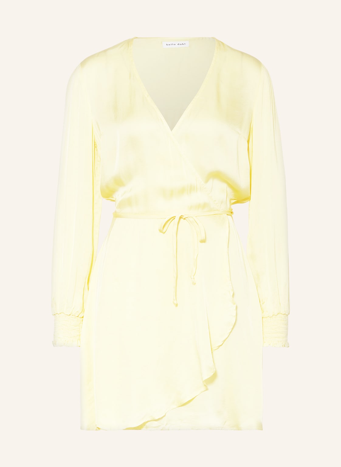 Image of Bella Dahl Wickelkleid Aus Satin gelb