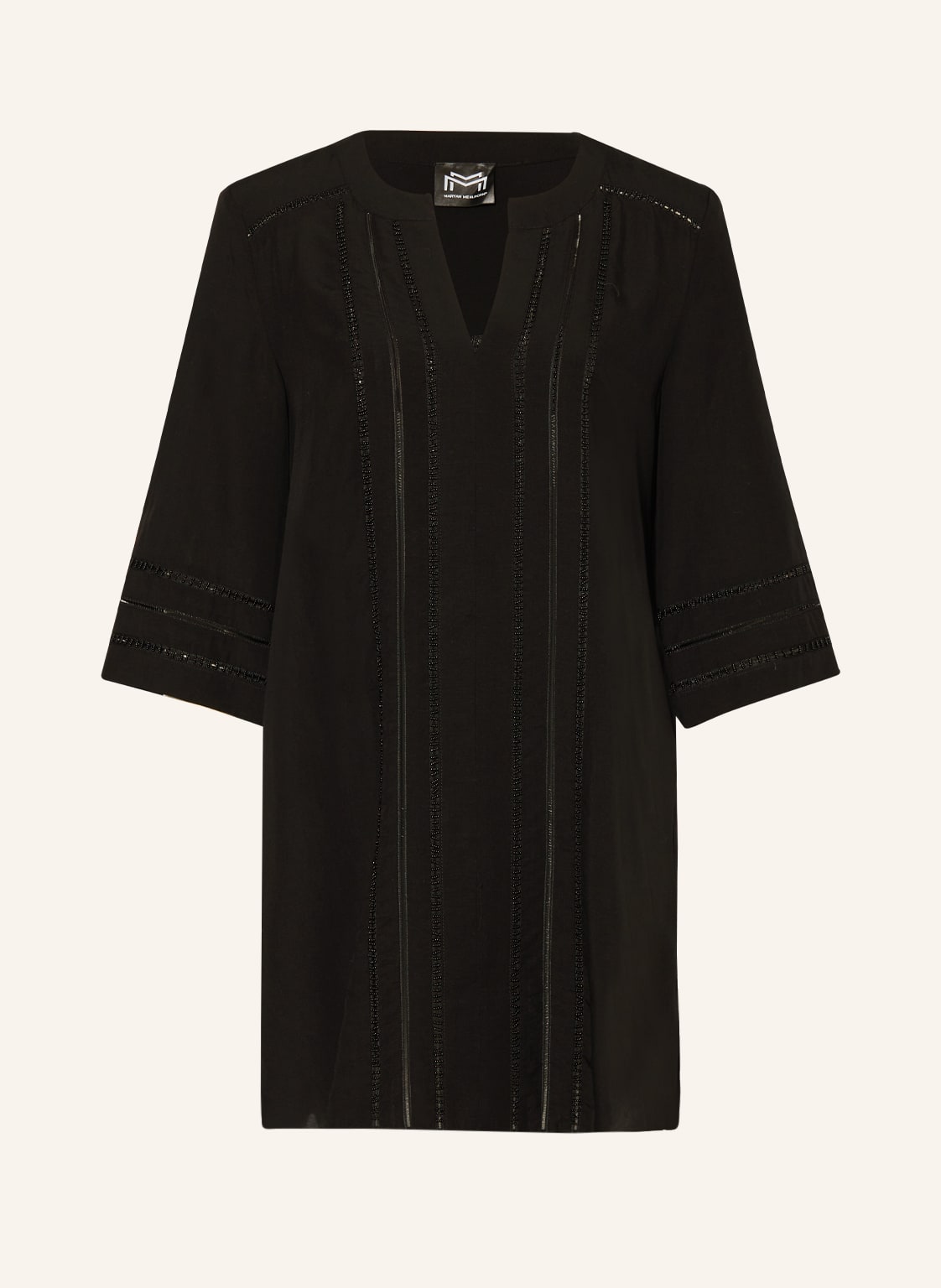 Image of Maryan Mehlhorn Tunika Ouverture Mit Schmuckperlen schwarz