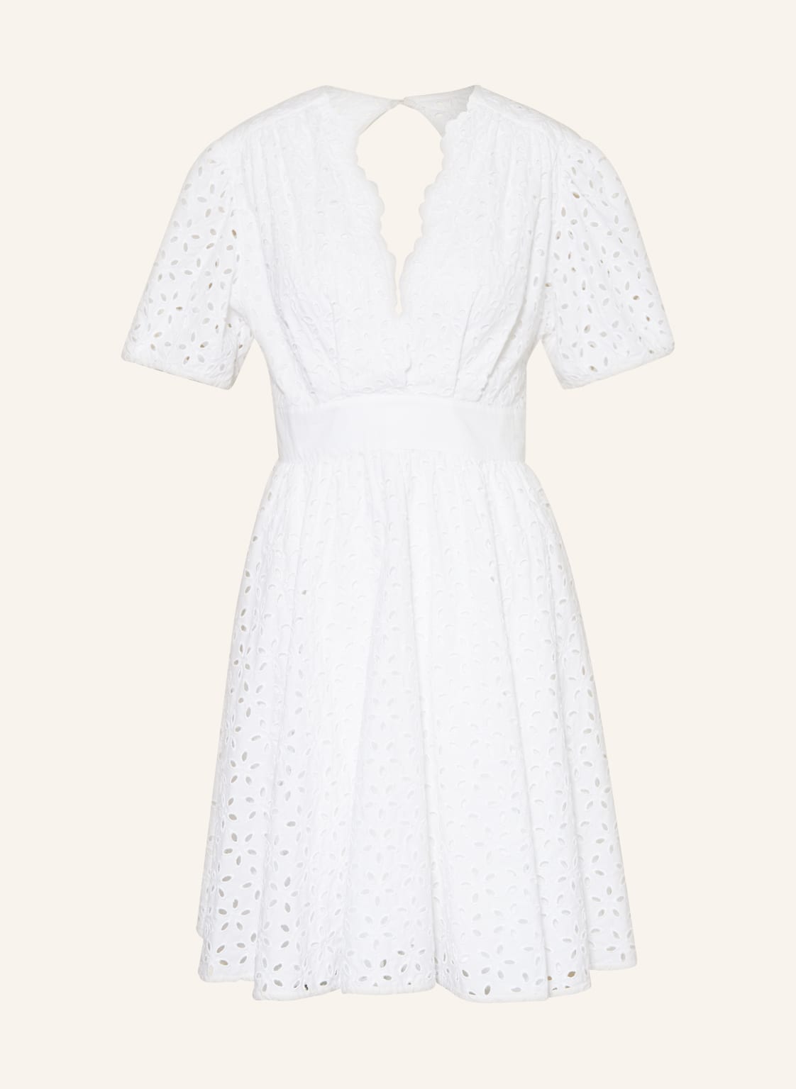 Image of Pinko Kleid Aureo Mit Lochspitze Und Stickereien weiss