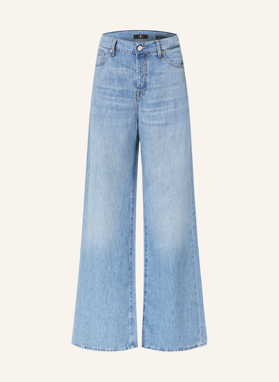 Image of 7 For All Mankind Flared Jeans Zoey Mit Leinen blau