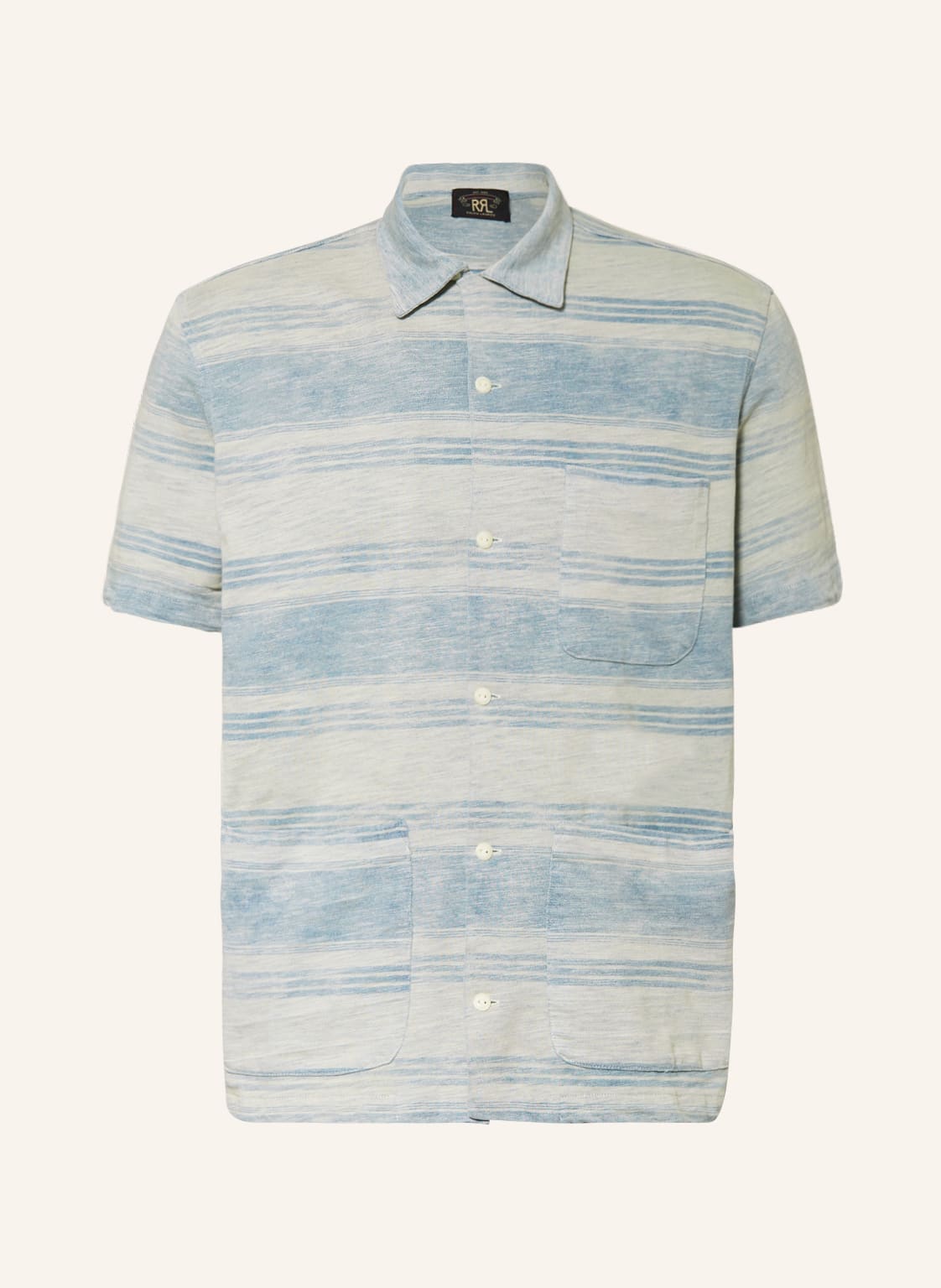 Image of Rrl Jersey-Poloshirt grau
