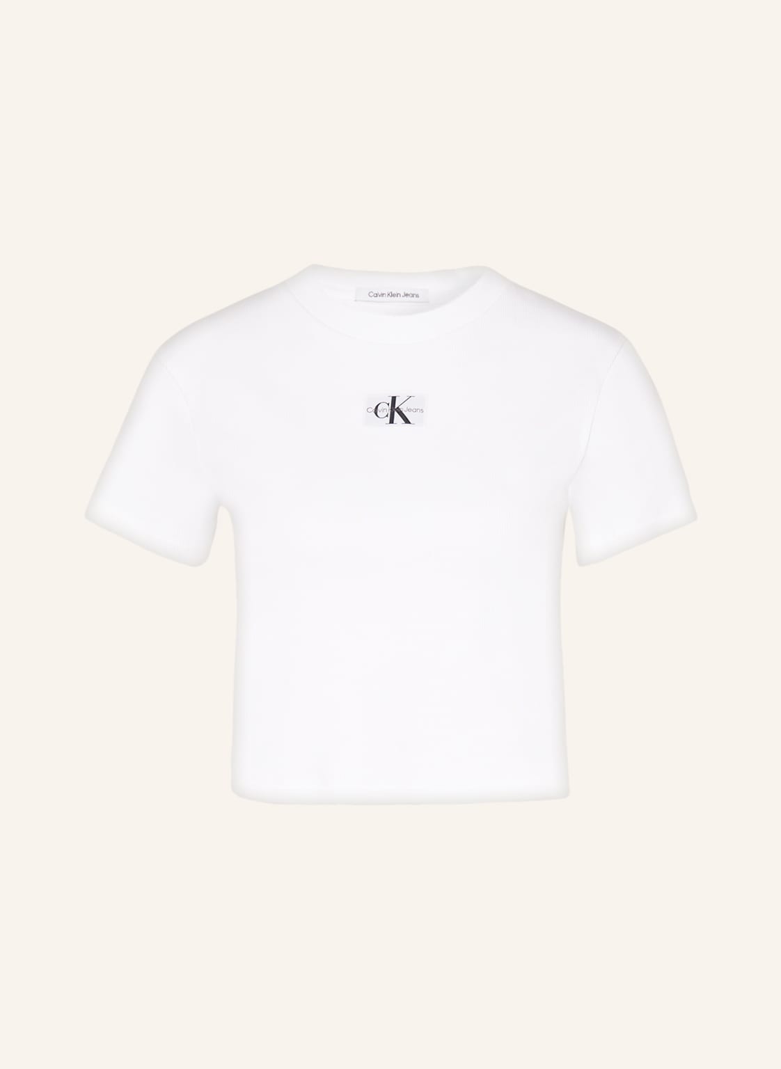 Image of Calvin Klein Jeans Cropped-Shirt weiss