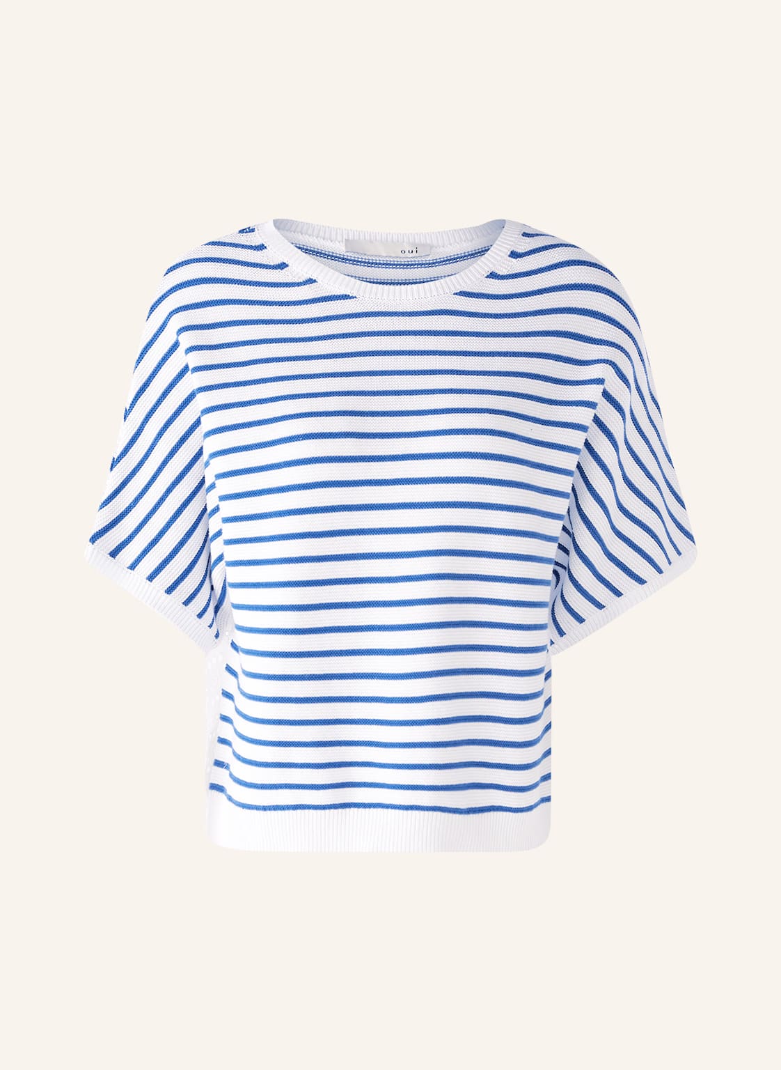 Image of Oui Pullover Im Materialmix weiss