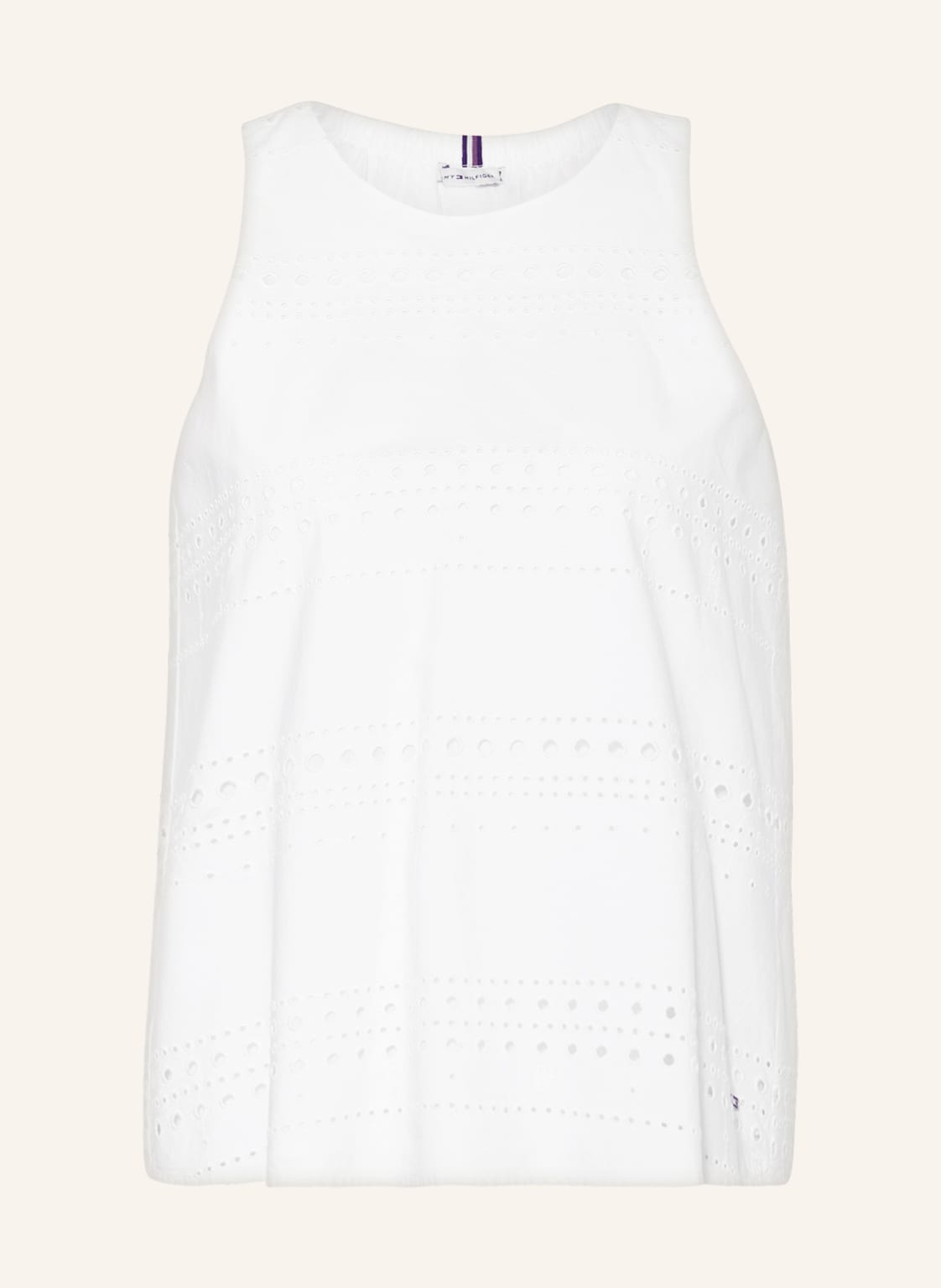 Image of Tommy Hilfiger Top Aus Lochspitze weiss