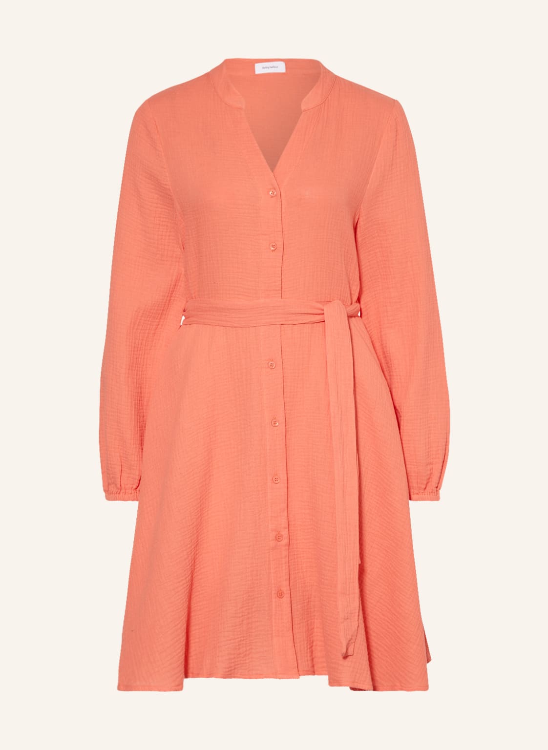 Image of Darling Harbour Hemdblusenkleid Aus Musselin orange