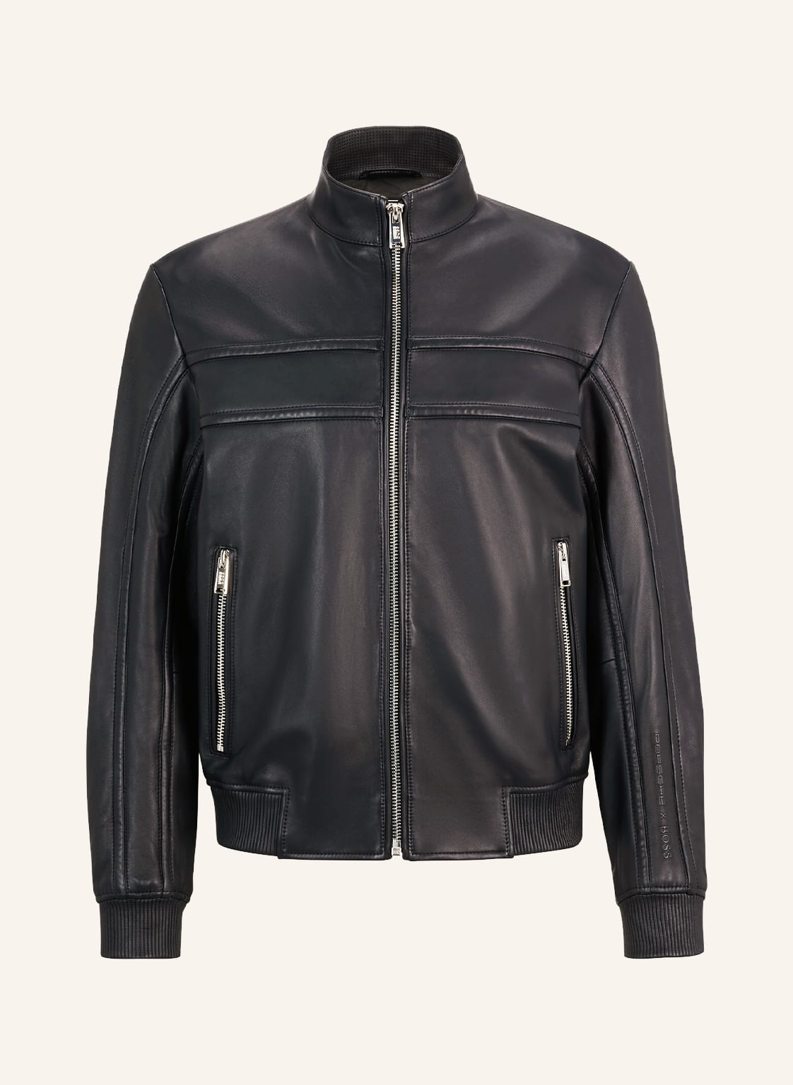 Image of Boss Lederjacke blau