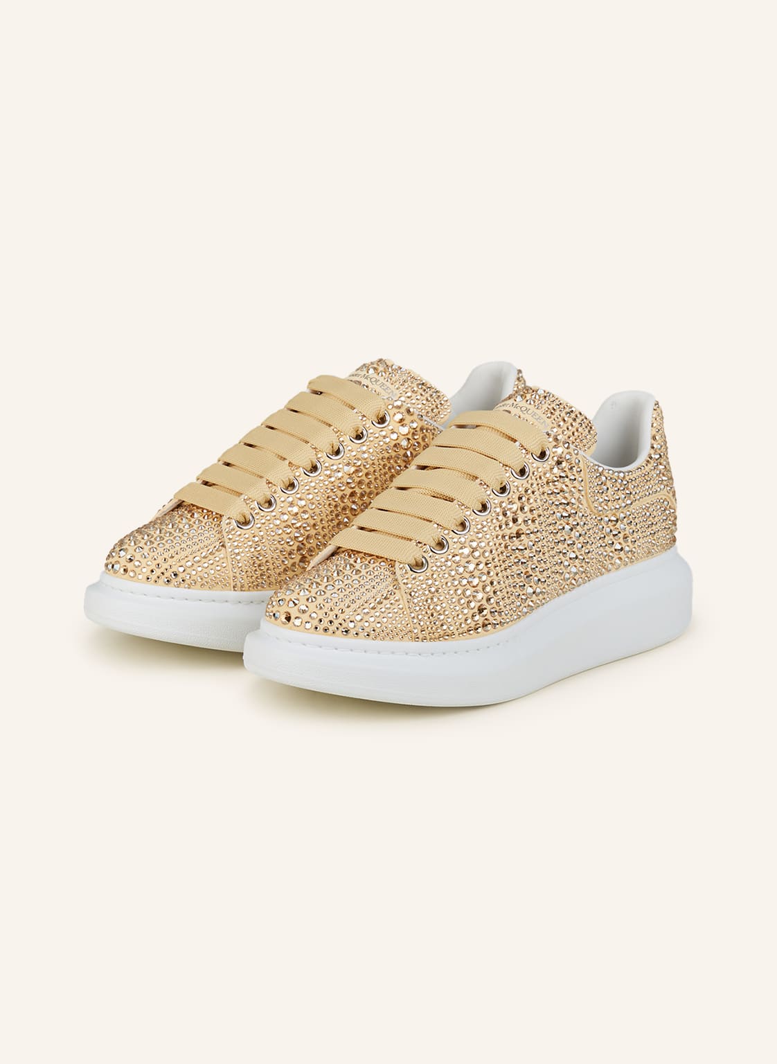 Image of Alexander Mcqueen Sneaker Mit Schmucksteinen beige