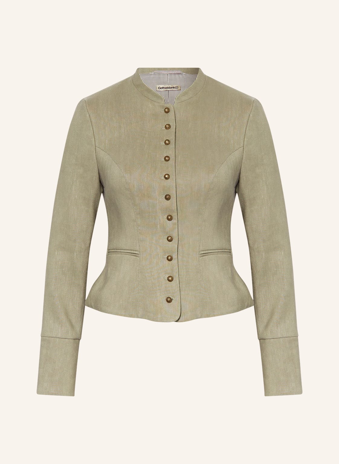 Image of Gottseidank Janker Barbara Mit Leinen gruen