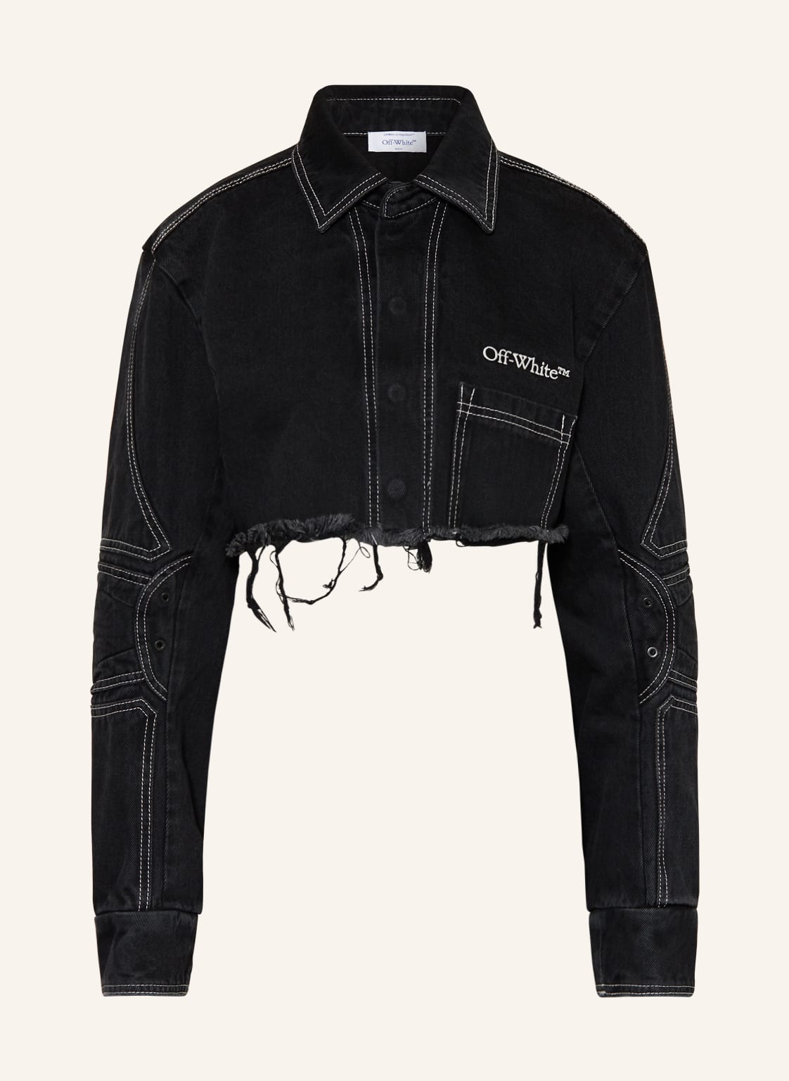 Image of Off-White Cropped-Jeansjacke schwarz