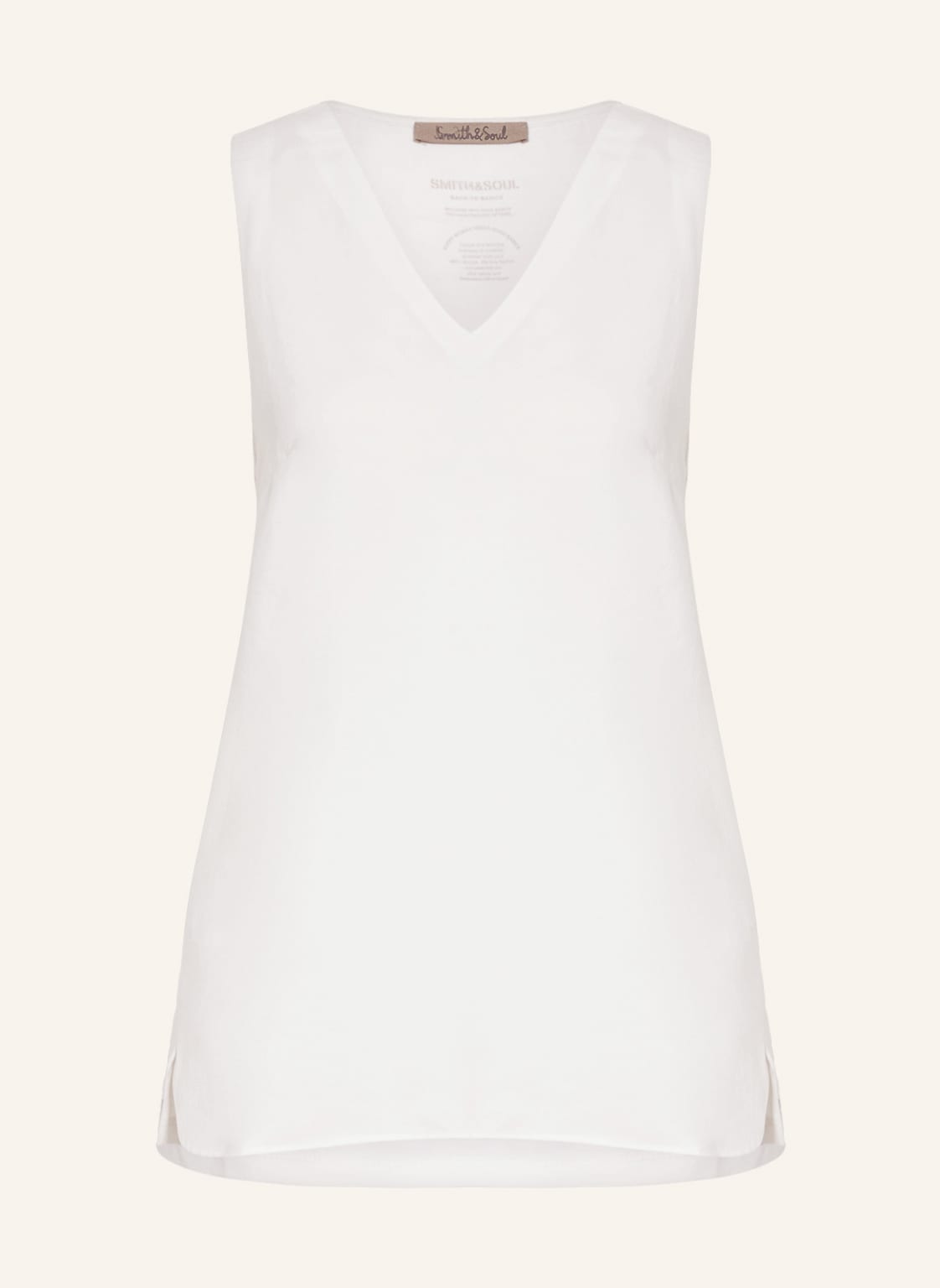 Image of Smith & Soul Top Im Materialmix weiss