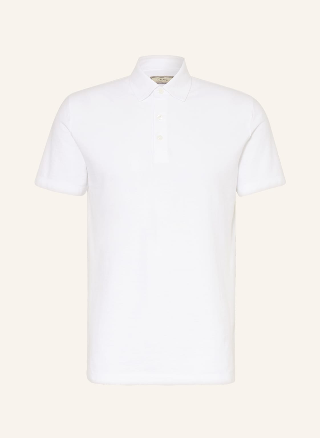 Image of Chas Jersey-Poloshirt weiss