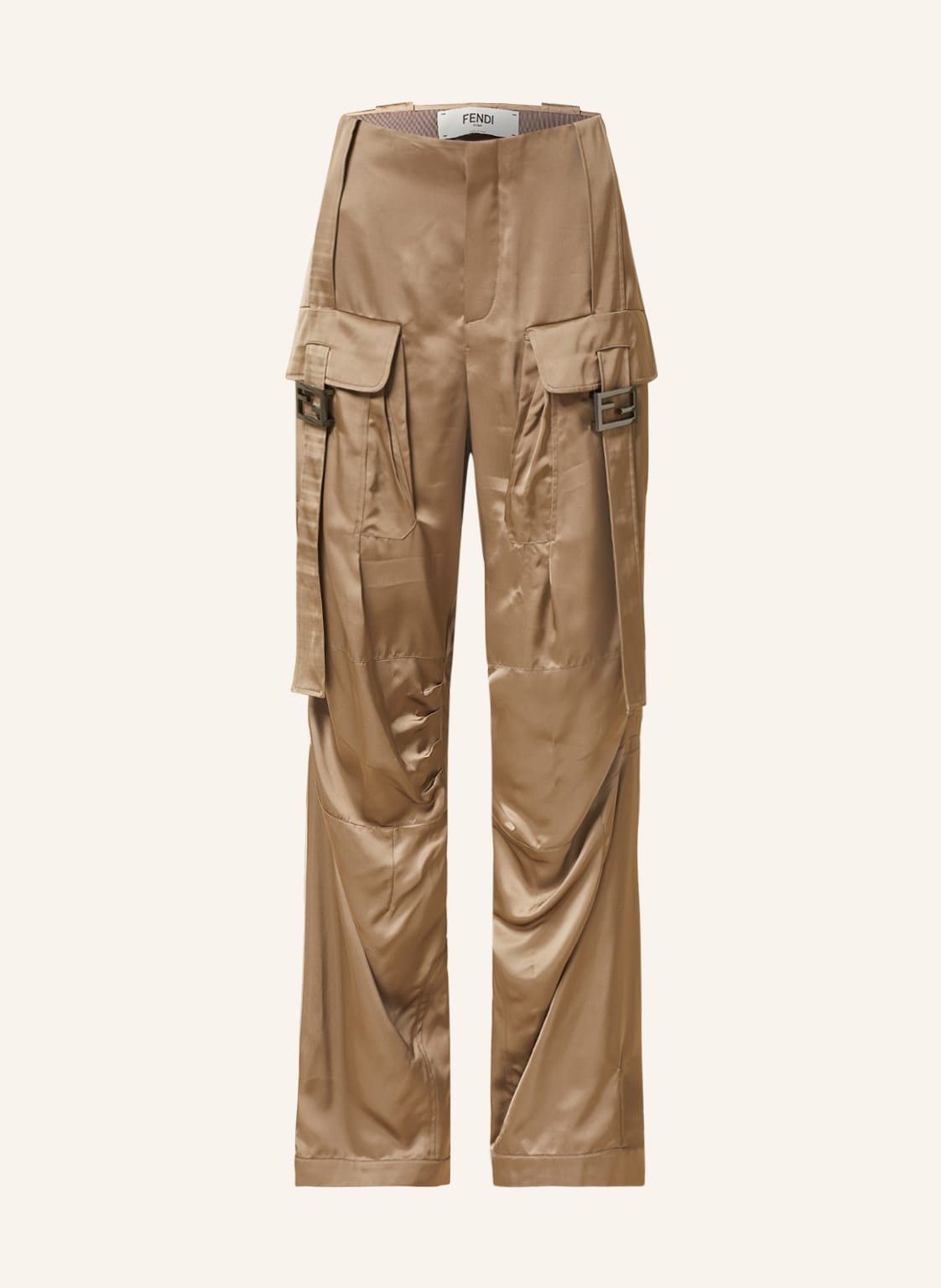 Image of Fendi Cargohose Aus Satin braun
