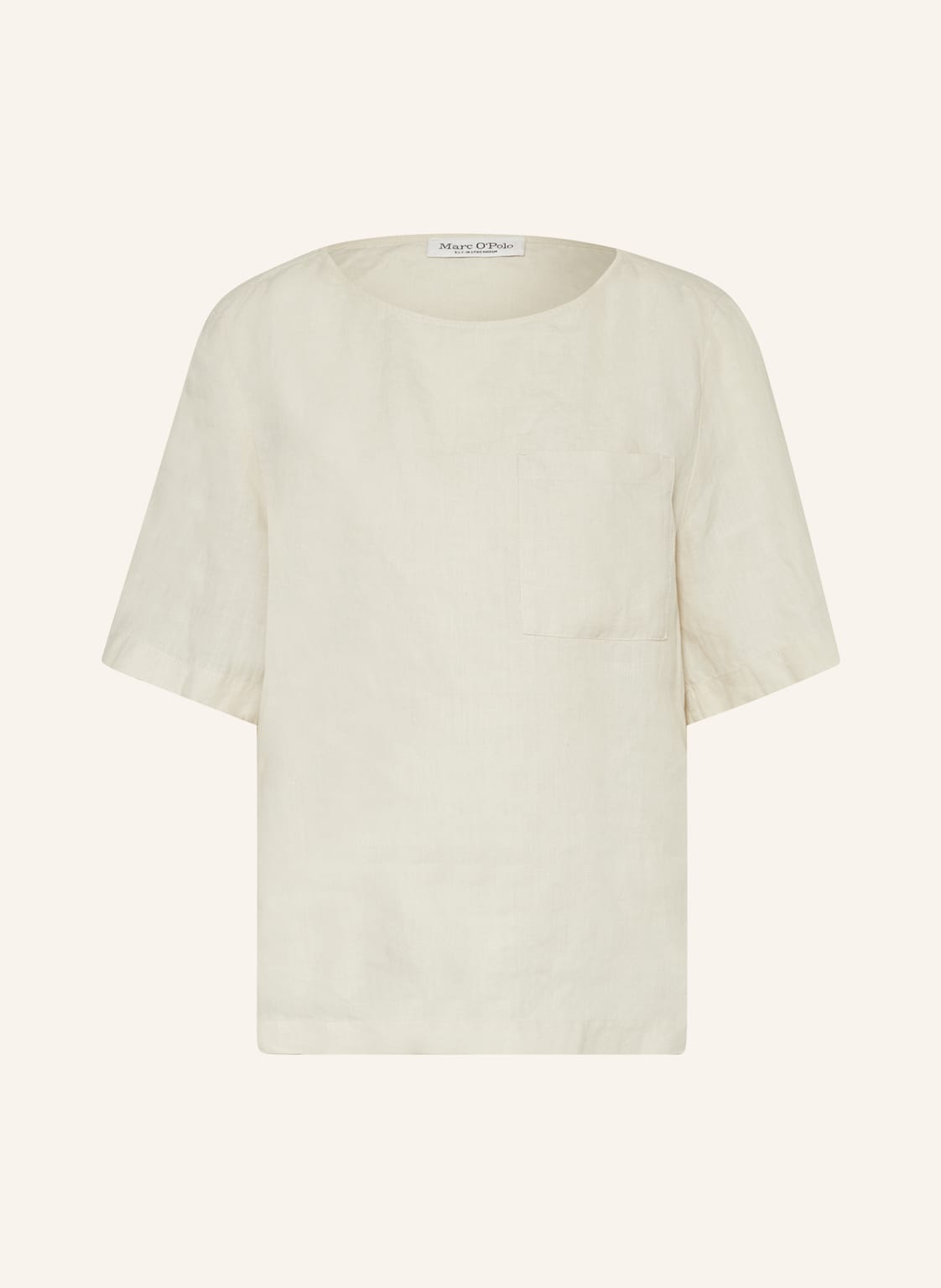 Image of Marc O'polo Blusenshirt Im Materialmix Mit Leinen beige