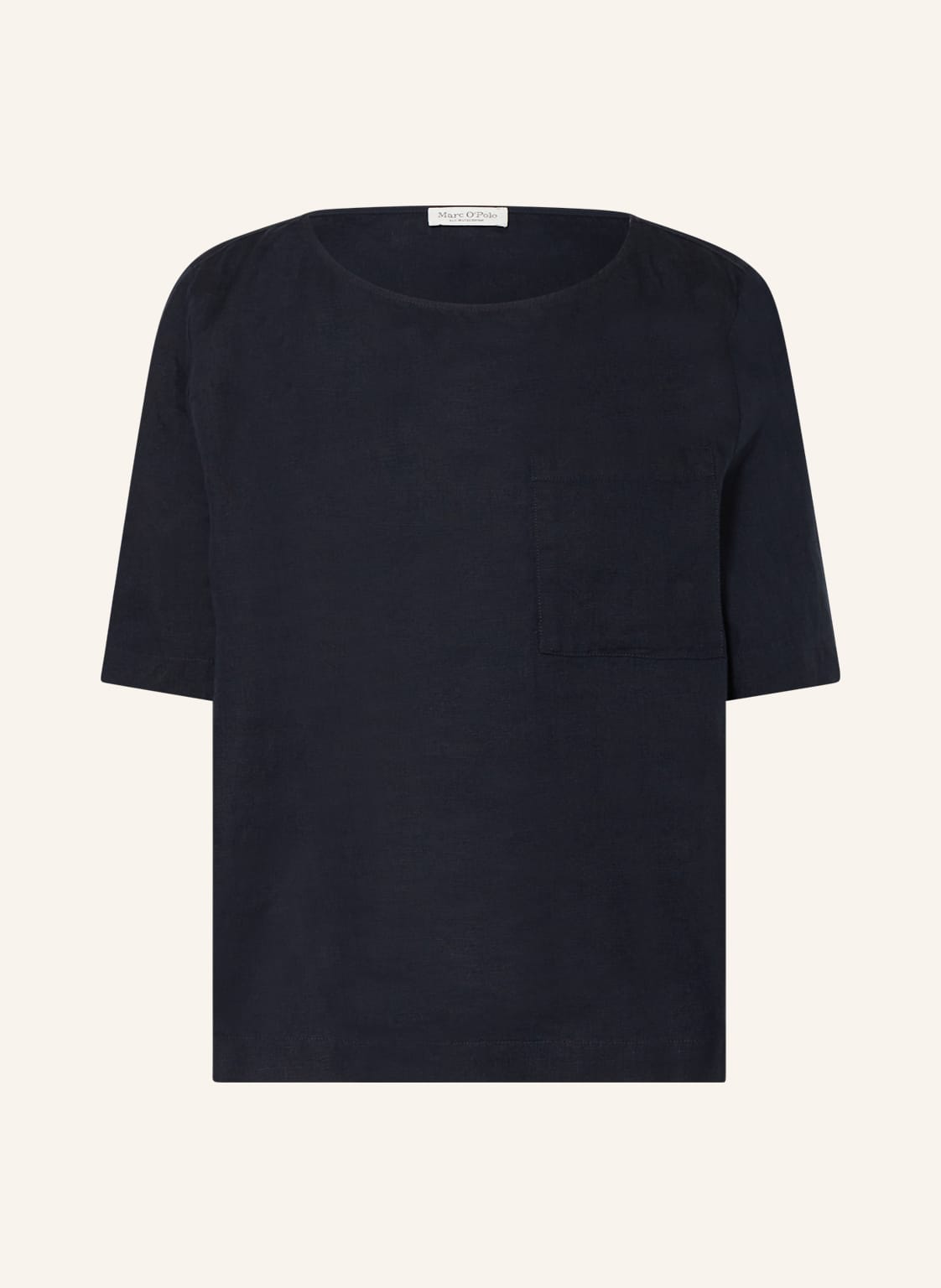 Image of Marc O'polo Blusenshirt Im Materialmix Mit Leinen blau